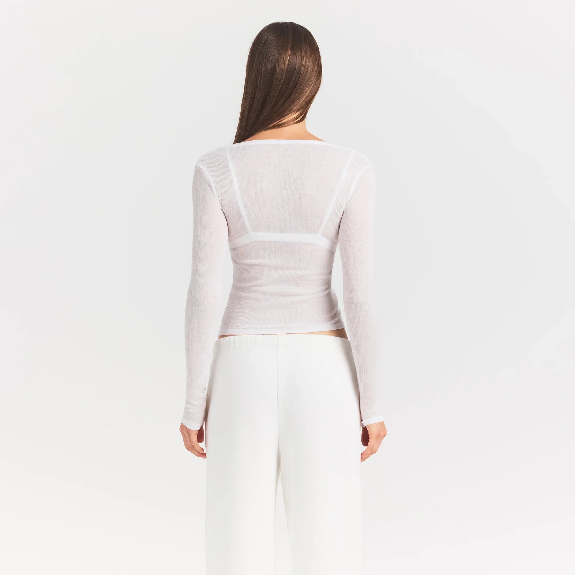 SKIMS SHEER RIB HENLEY | SNOW - Sneaker Türkiye