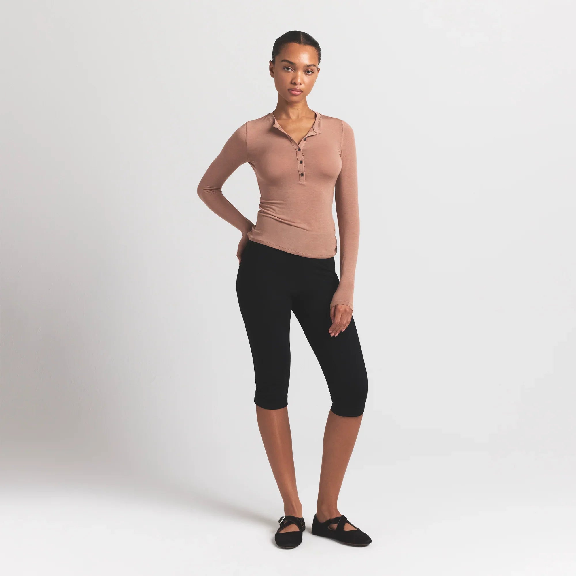 SKIMS SHEER MODAL CREWNECK HENLEY | SIENNA - Sneaker Türkiye