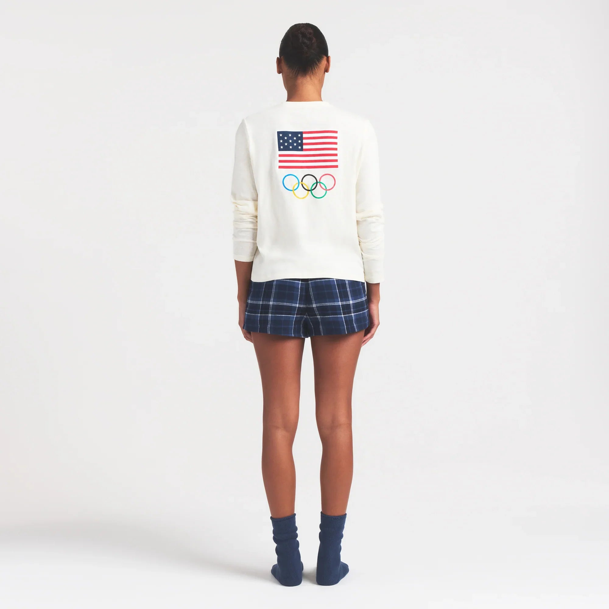 SKIMS FOR TEAM USA WORN IN JERSEY OLYMPIC LONG SLEEVE T-SHIRT | ECRU - Sneaker Türkiye