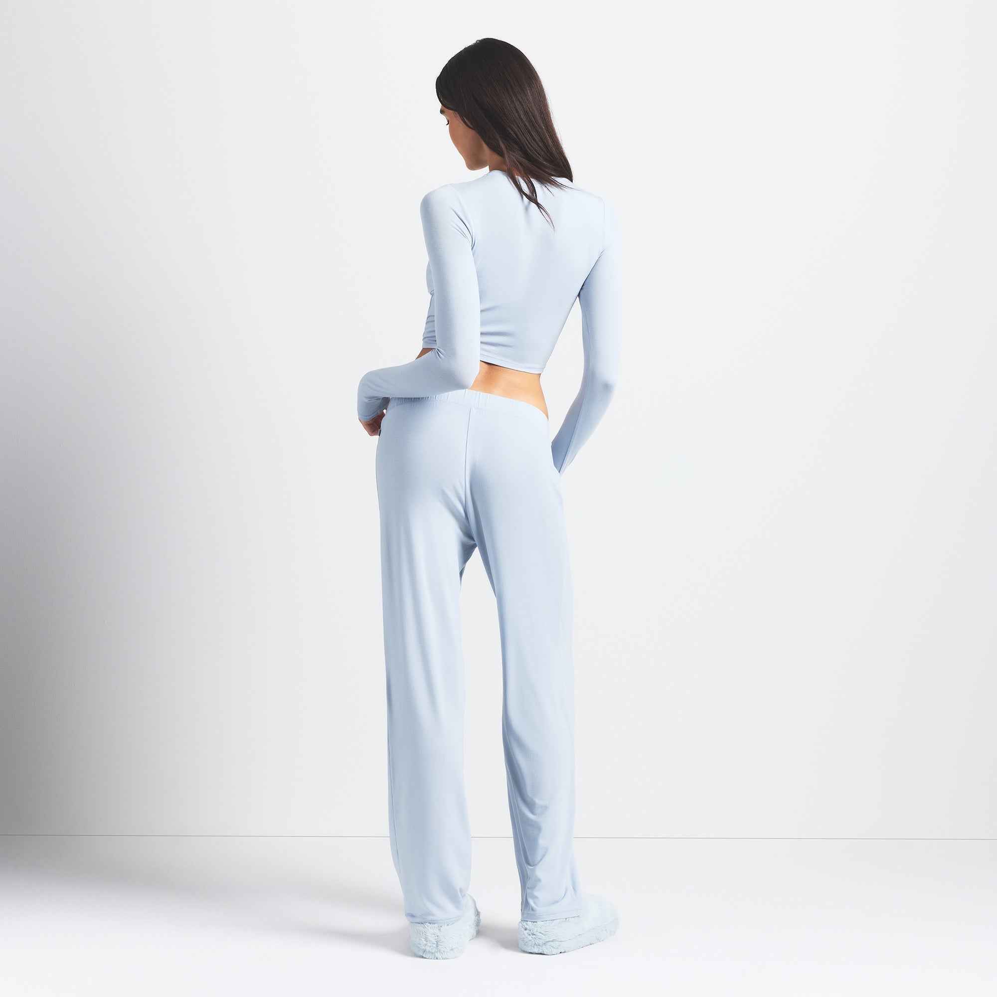 SKIMS SLEEP SUPER CROPPED LONG SLEEVE | ZEN BLUE - Sneaker Türkiye