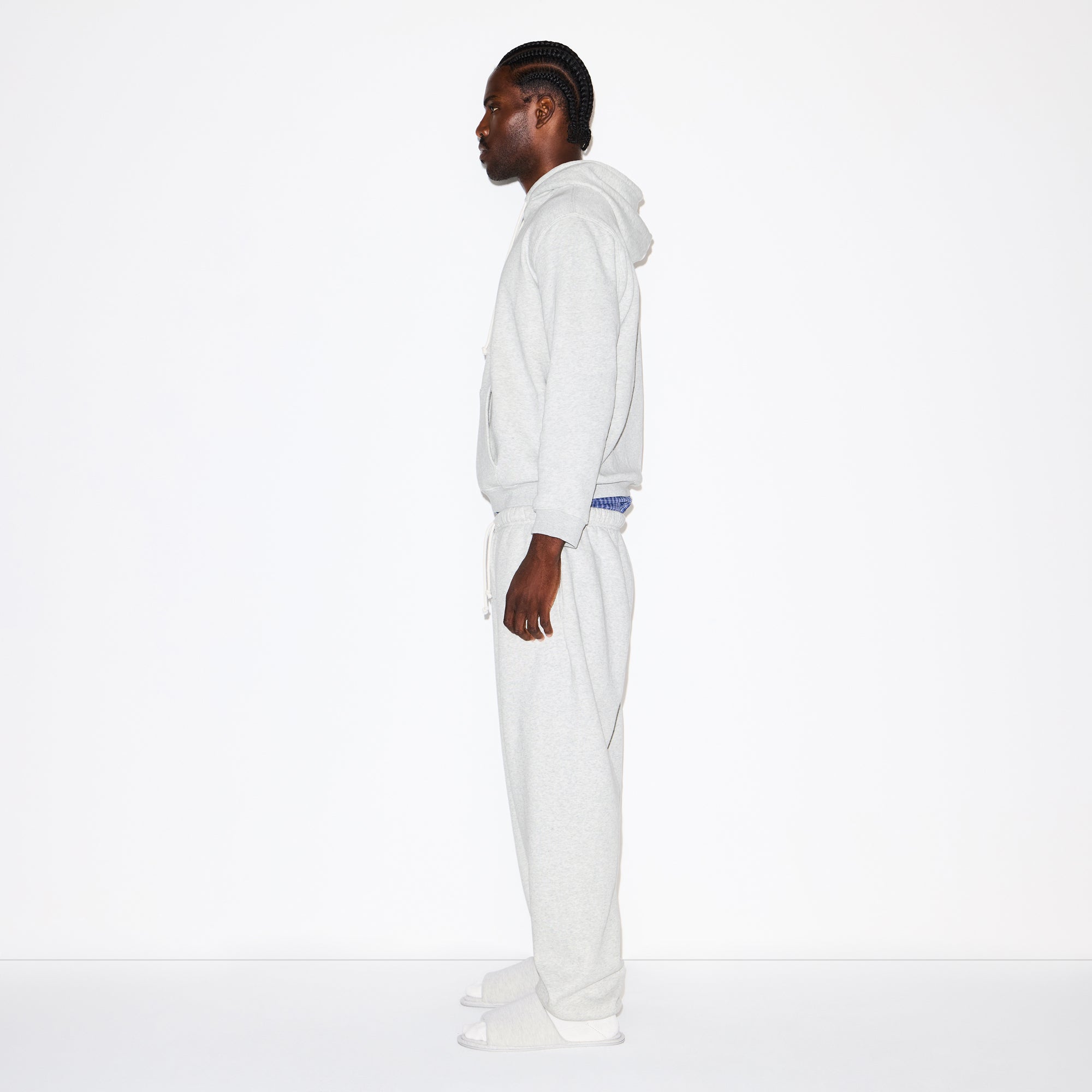 SKIMS FLEECE LOUNGE MENS CLASSIC HOODIE | LIGHT HEATHER GREY - Sneaker Türkiye