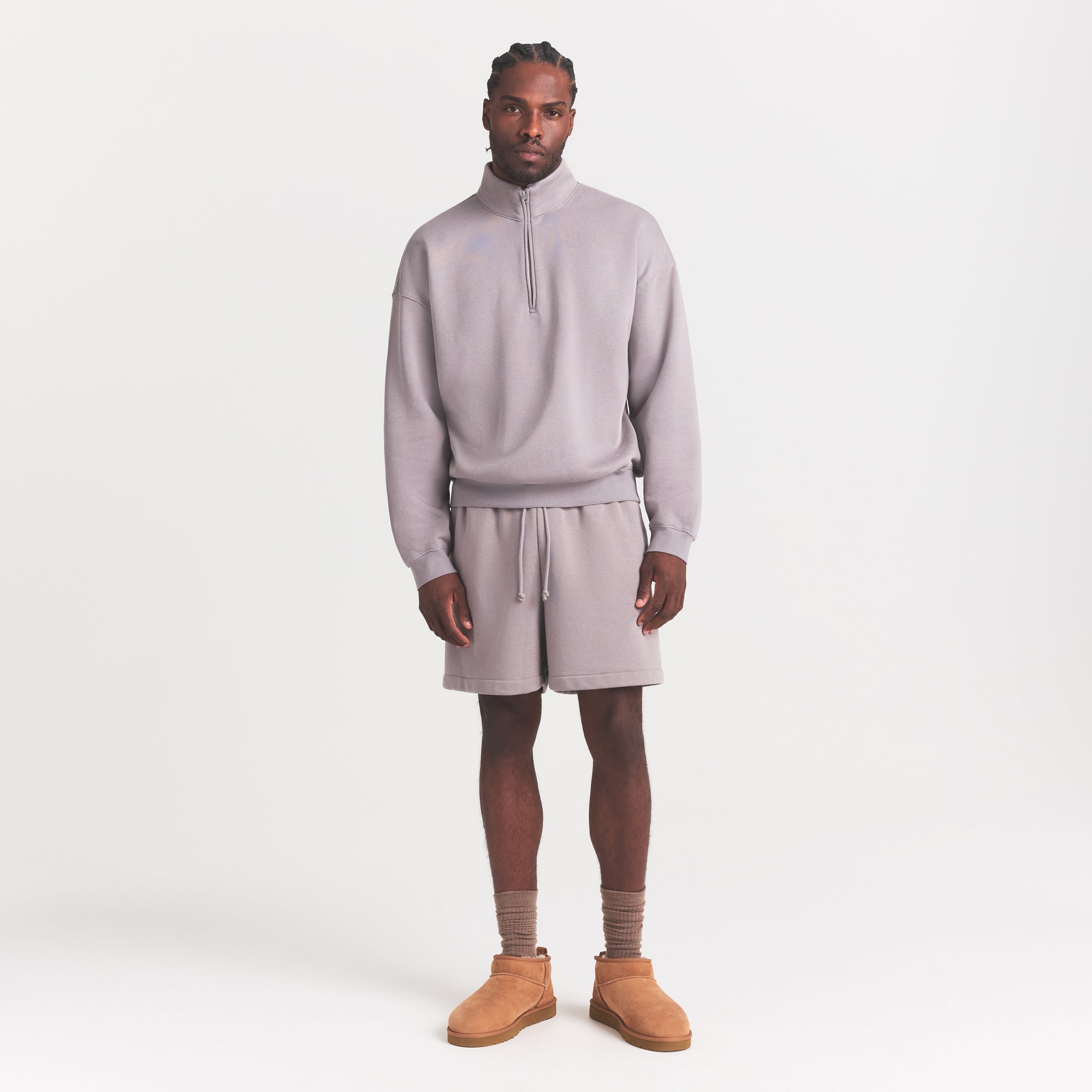SKIMS FLEECE LOUNGE MENS RELAXED QUARTER ZIP | SHADOW - Sneaker Türkiye