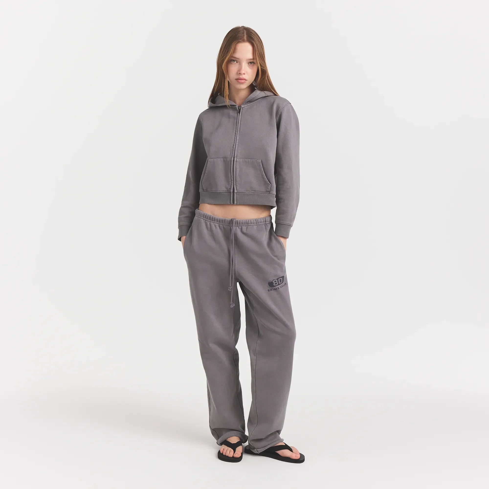 SKIMS BOYFRIEND FLEECE ZIP UP HOODIE | SHADOW - Sneaker Türkiye