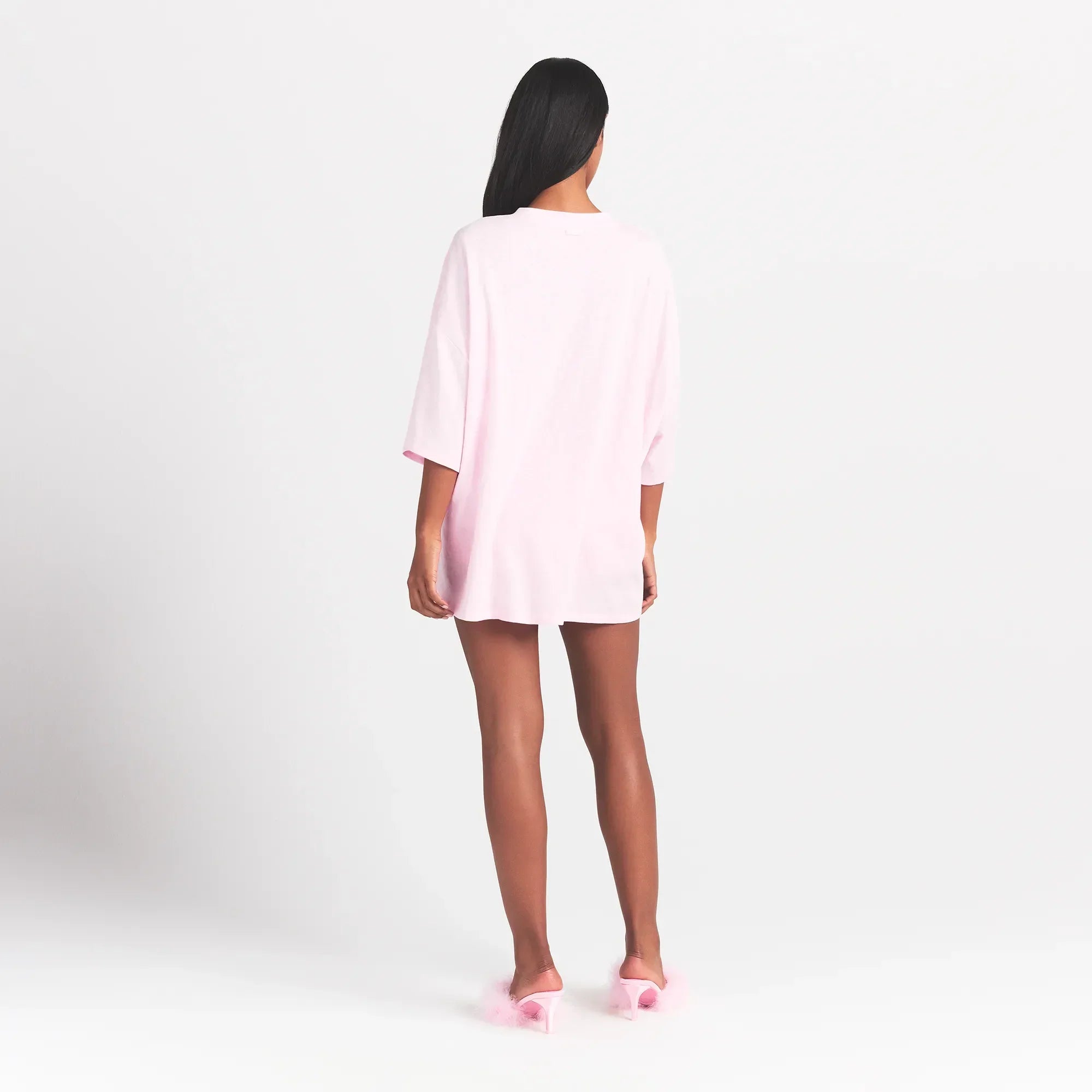 SKIMS WORN IN JERSEY HEART OVERBedenD T-SHIRT | BABY PINK - Sneaker Türkiye