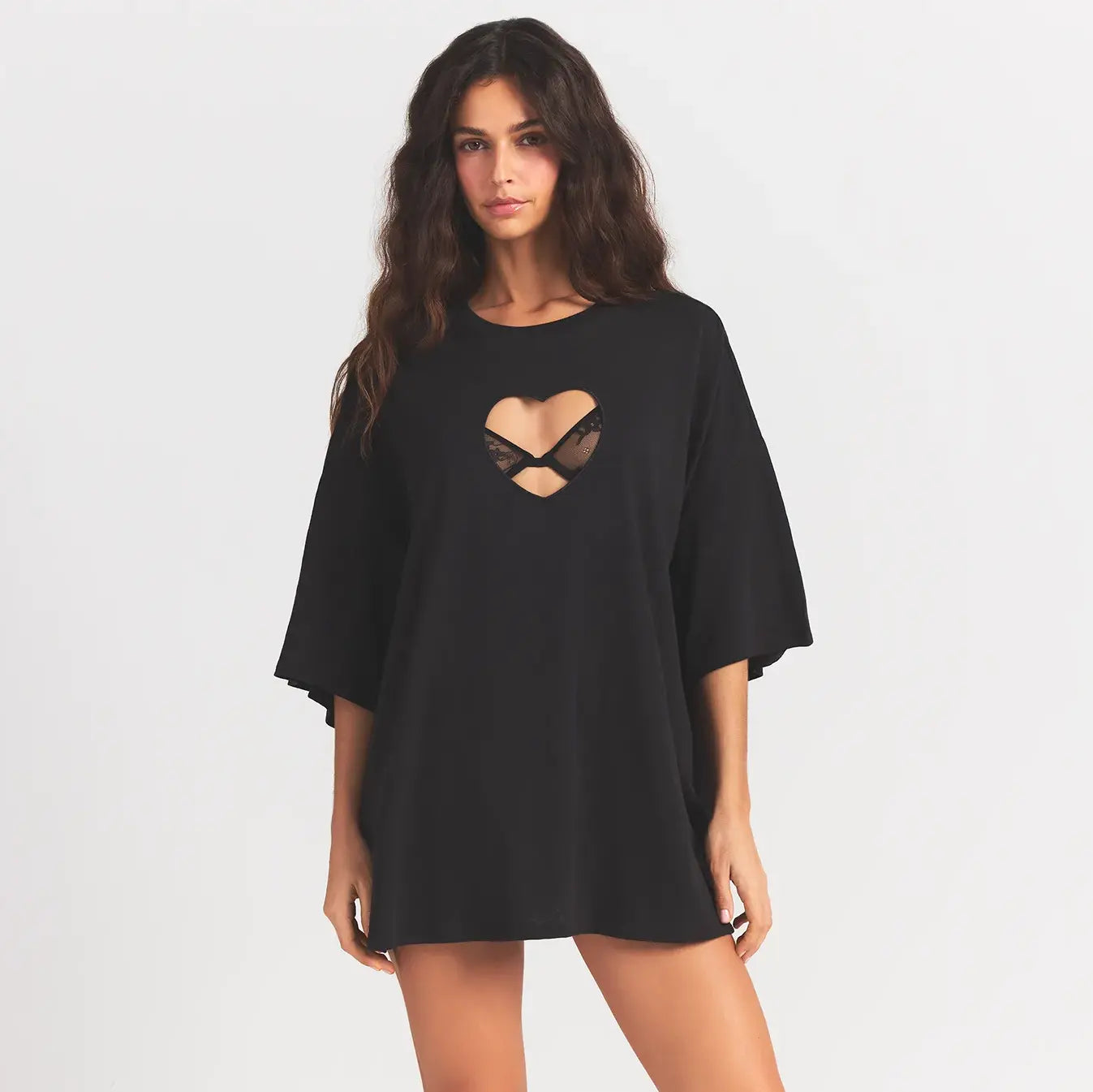 SKIMS WORN IN JERSEY HEART OVERBedenD T-SHIRT | WASHED ONYX - Sneaker Türkiye