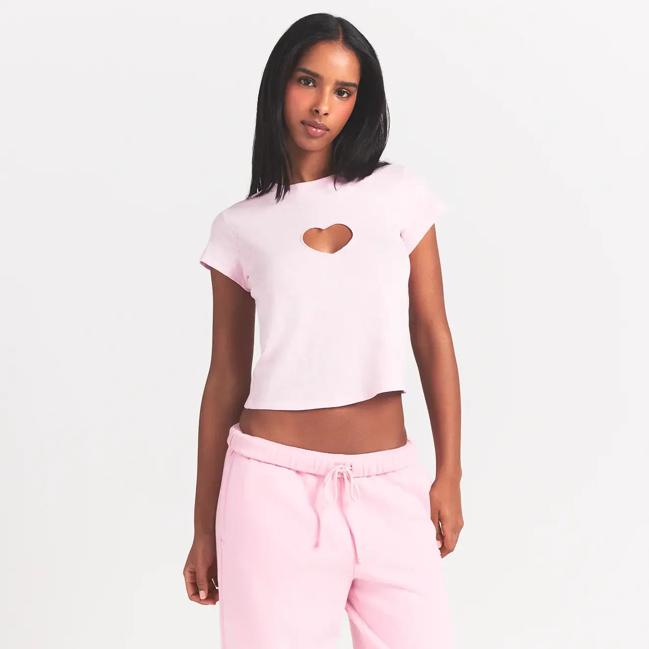 SKIMS WORN IN JERSEY HEART BABY TEE | BABY PINK - Sneaker Türkiye