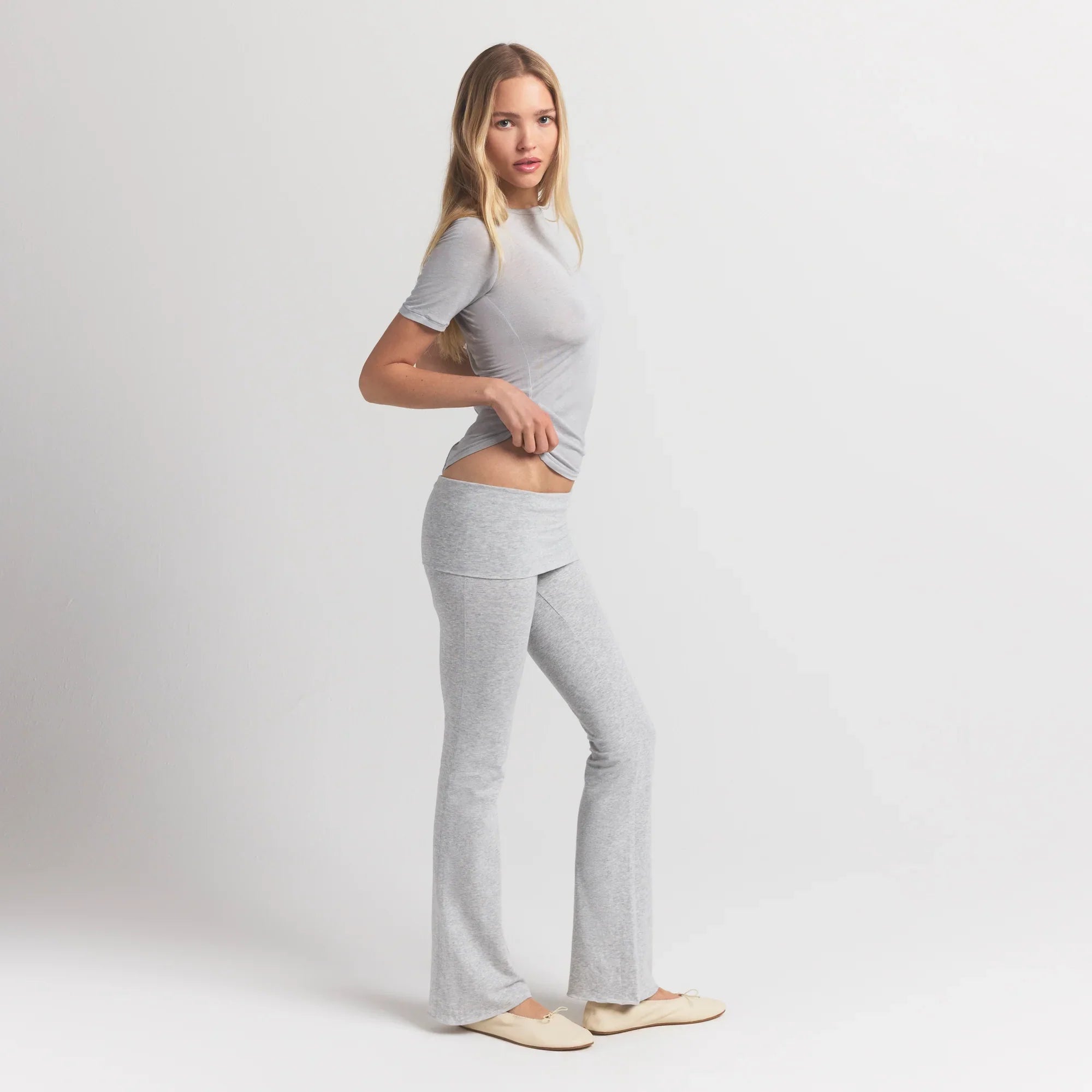 SKIMS SHEER MODAL LONG T-SHIRT | HEATHER GREY - Sneaker Türkiye