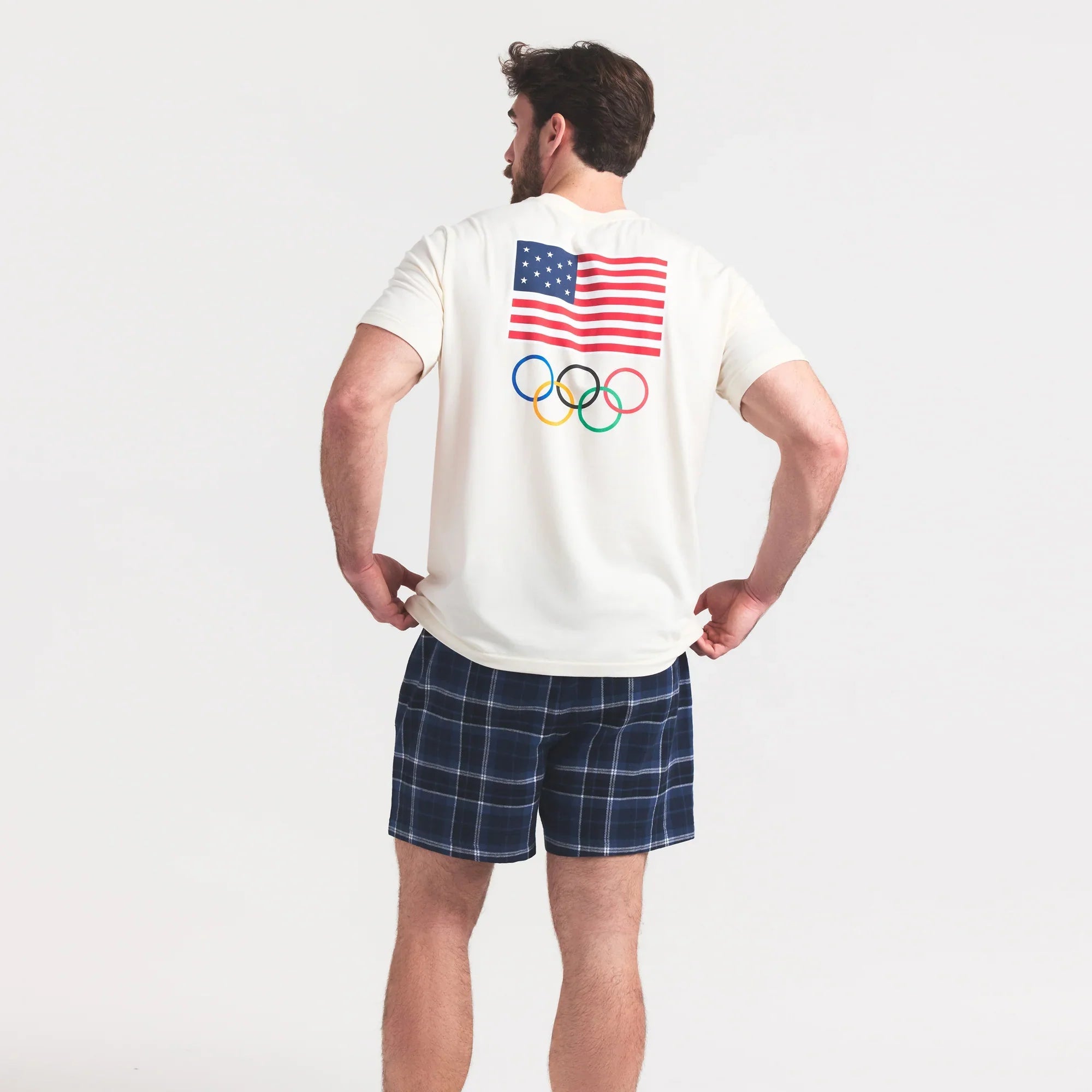 SKIMS FOR TEAM USA JERSEY SLEEP MENS OLYMPIC T-SHIRT | ECRU - Sneaker Türkiye