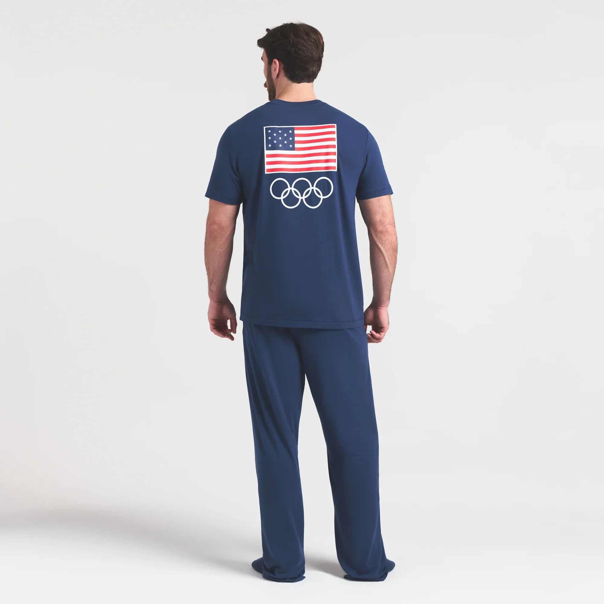 SKIMS FOR TEAM USA JERSEY SLEEP MENS OLYMPIC T-SHIRT | NAVY - Sneaker Türkiye
