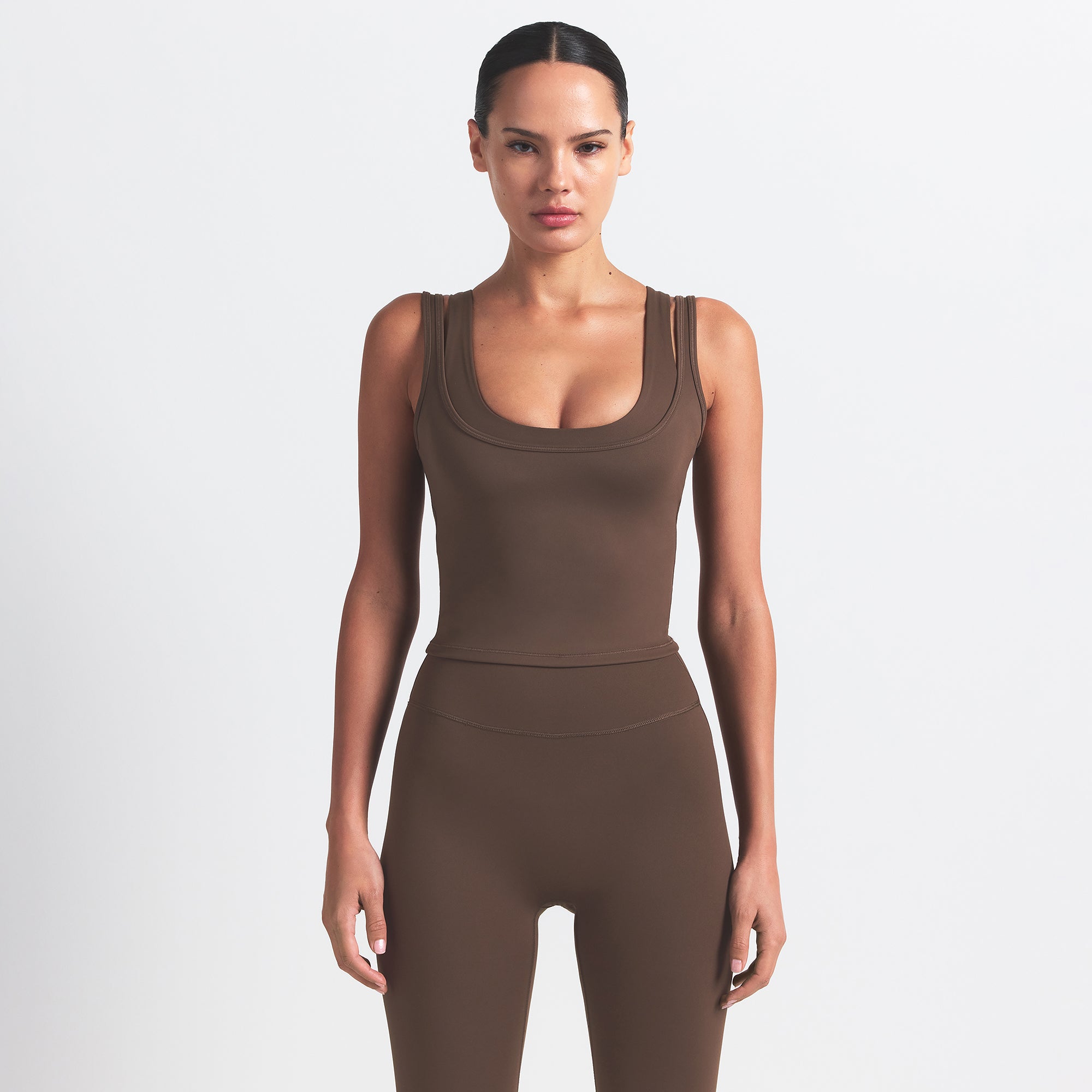 NikeSKIMS MATTE DOUBLE STRAP SCOOP TANK | DARK SEPIA - Sneaker Türkiye