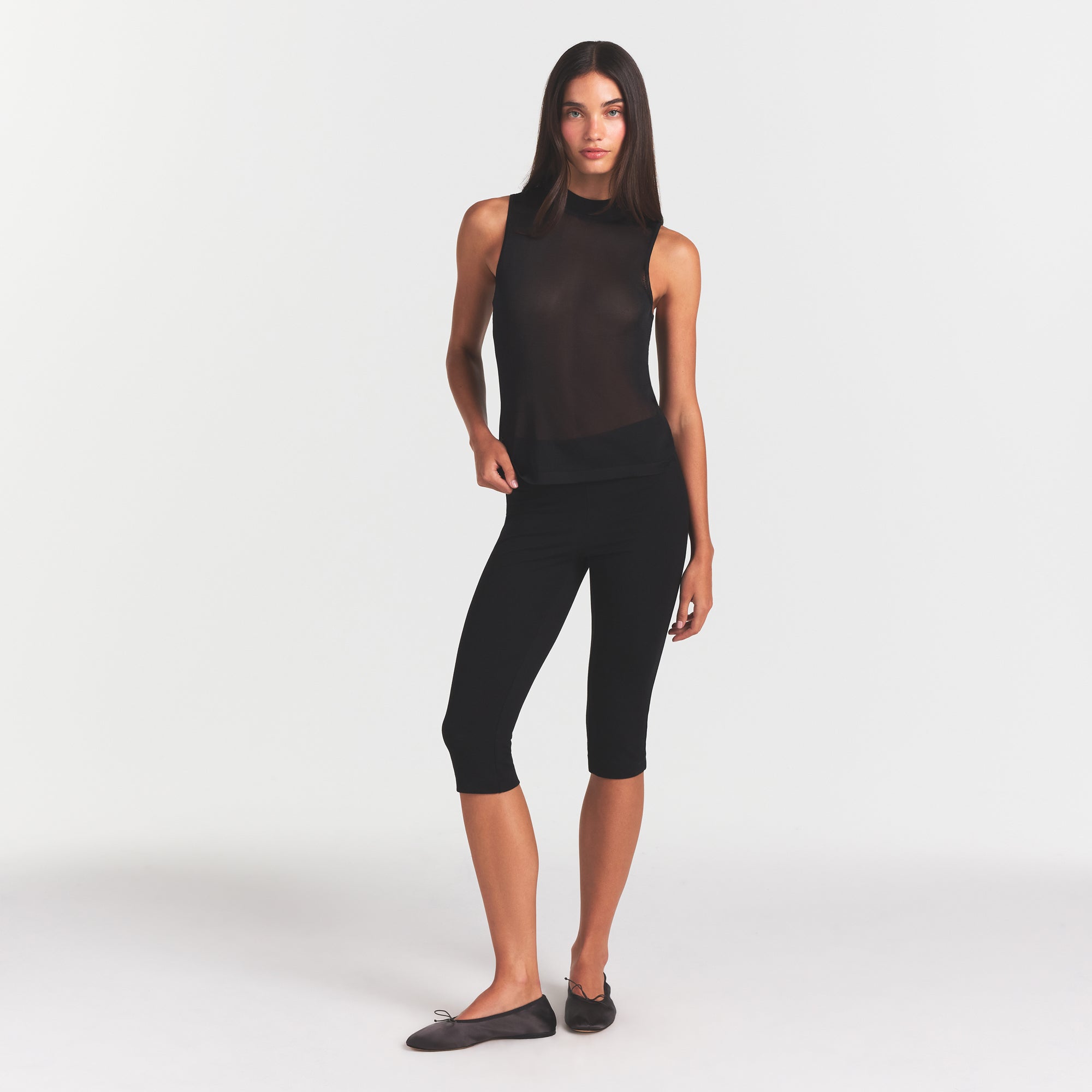SKIMS SLINKY KNIT MOCK NECK TANK | OBSIDIAN - Sneaker Türkiye