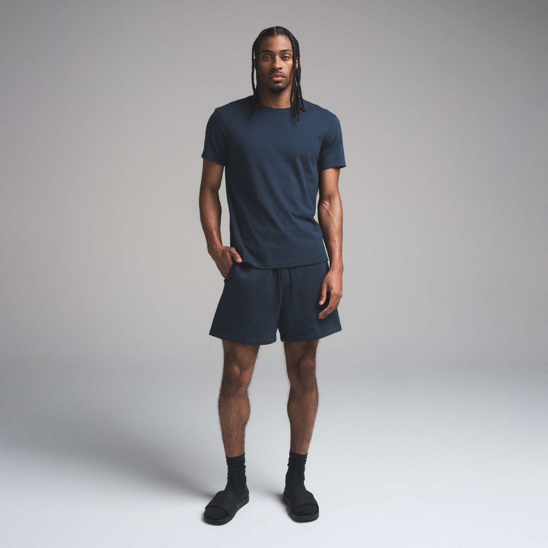SKIMS COTTON MENS CLASSIC T-SHIRT | NAVY - Sneaker Türkiye