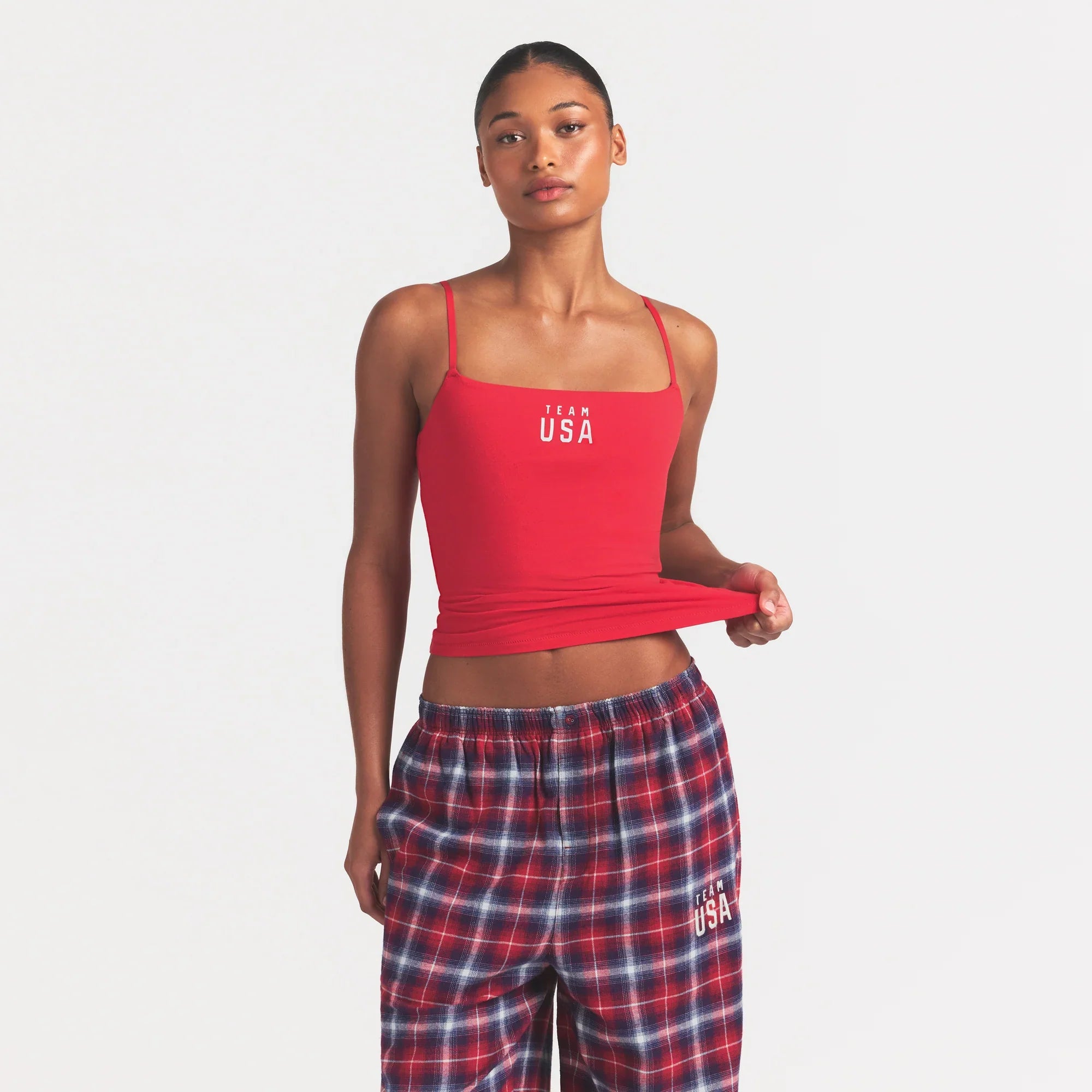 SKIMS FOR TEAM USA COTTON JERSEY OLYMPIC CAMI | RED - Sneaker Türkiye