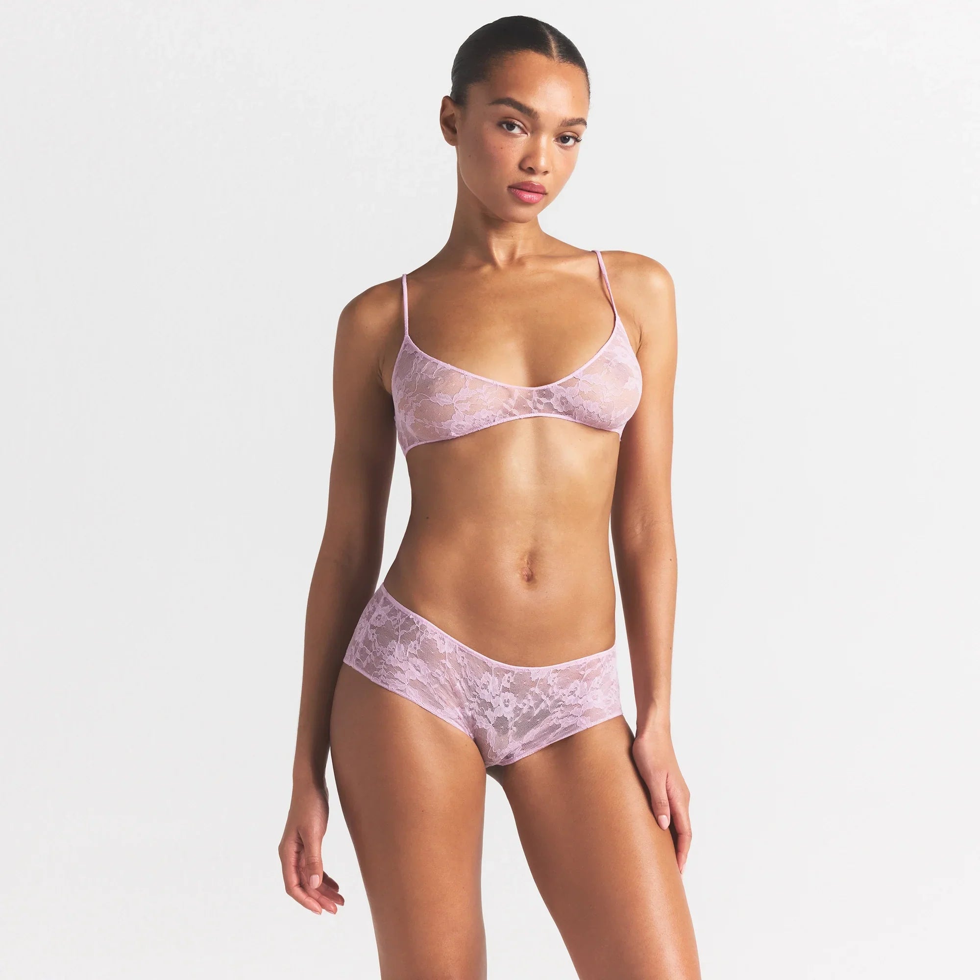 SKIMS STRETCH LACE SKIMPY SCOOP BRALETTE | BABY PINK - Sneaker Türkiye