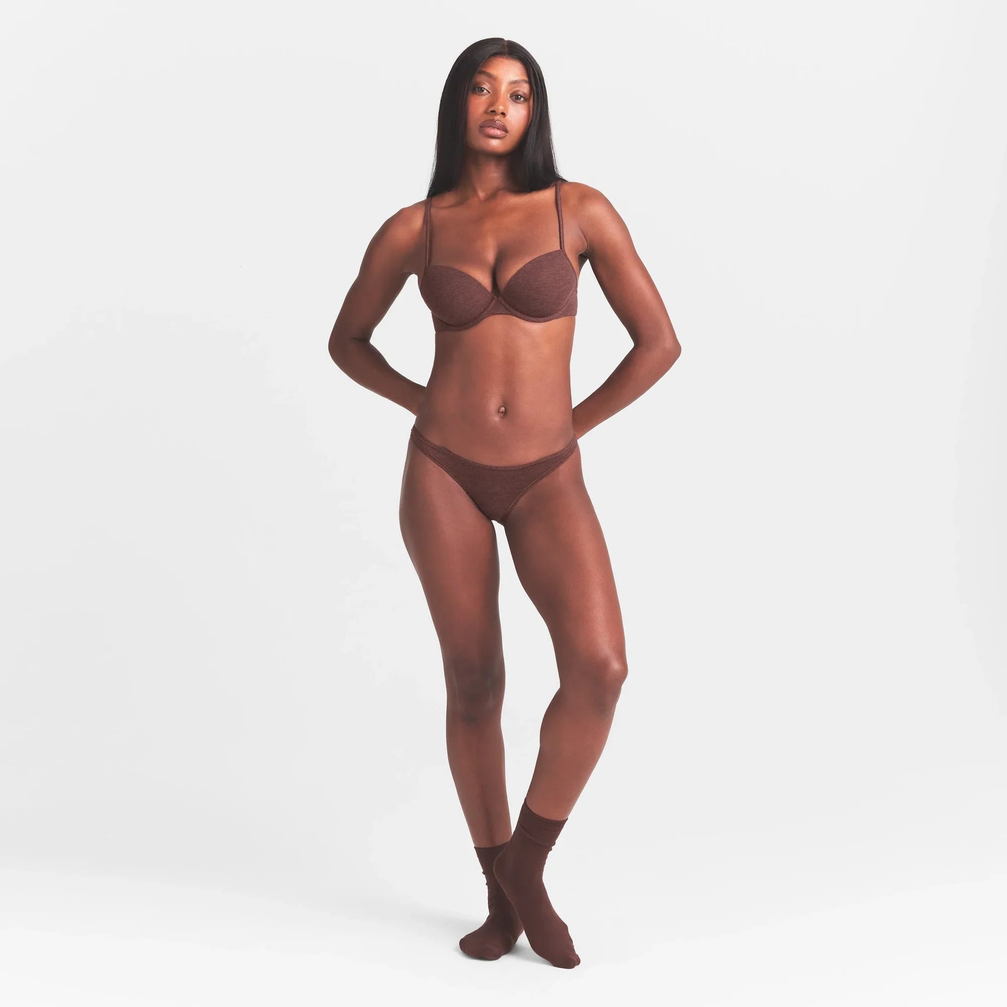 SKIMS EVERYDAY COTTON BIKINI | COCOA HEATHER - Sneaker Türkiye