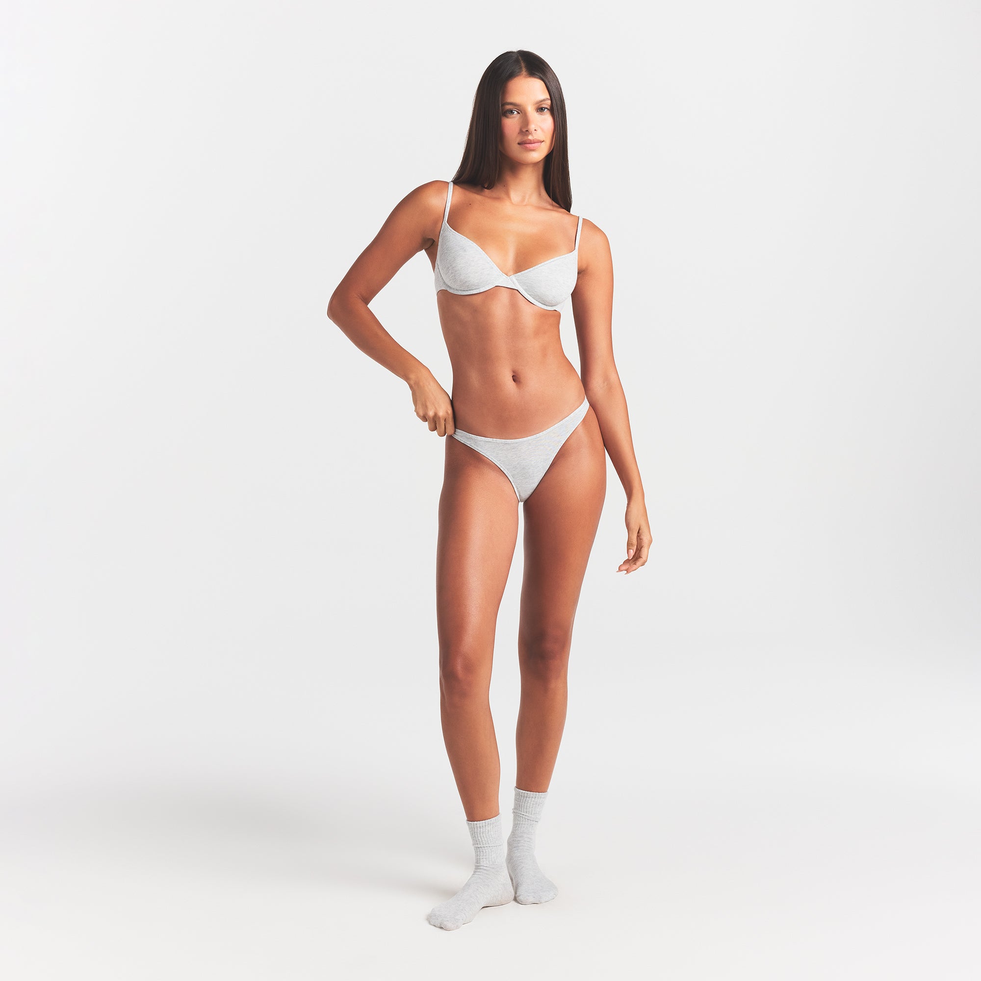 SKIMS EVERYDAY COTTON BIKINI | LIGHT HEATHER GREY - Sneaker Türkiye