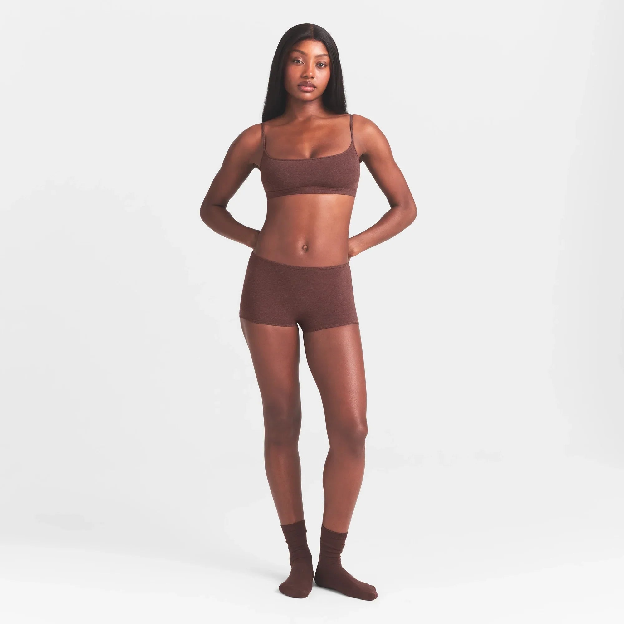 SKIMS EVERYDAY COTTON BOY SHORT | COCOA HEATHER - Sneaker Türkiye