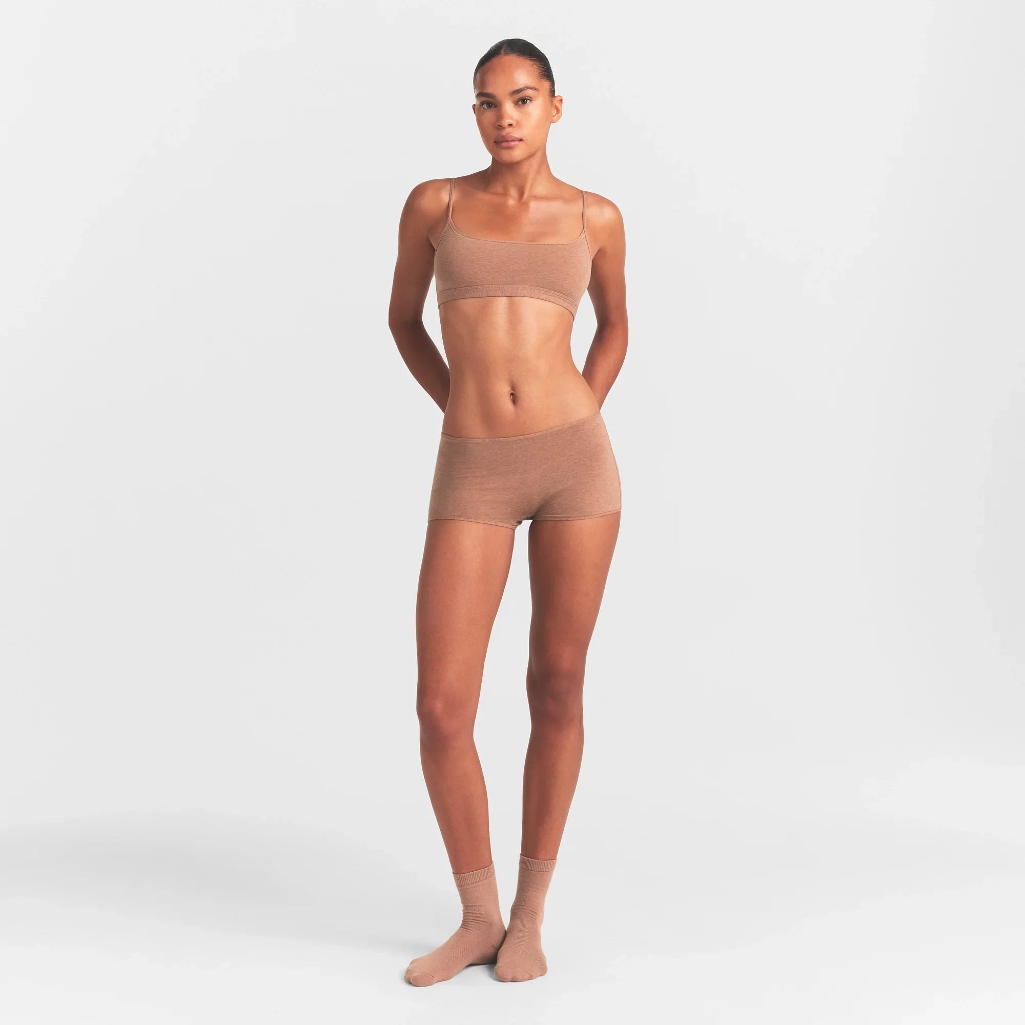 SKIMS EVERYDAY COTTON BOY SHORT | SIENNA HEATHER - Sneaker Türkiye