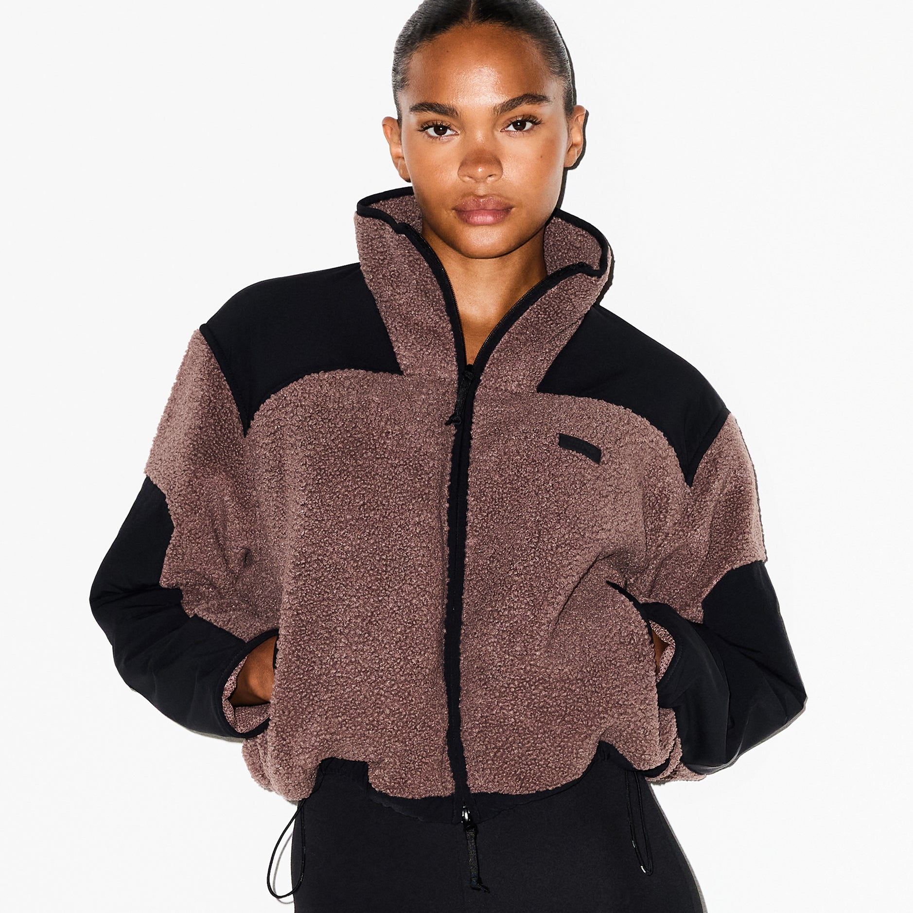 SKIMS TEDDY BOXY ZIP UP JACKET | UMBER - Sneaker Türkiye