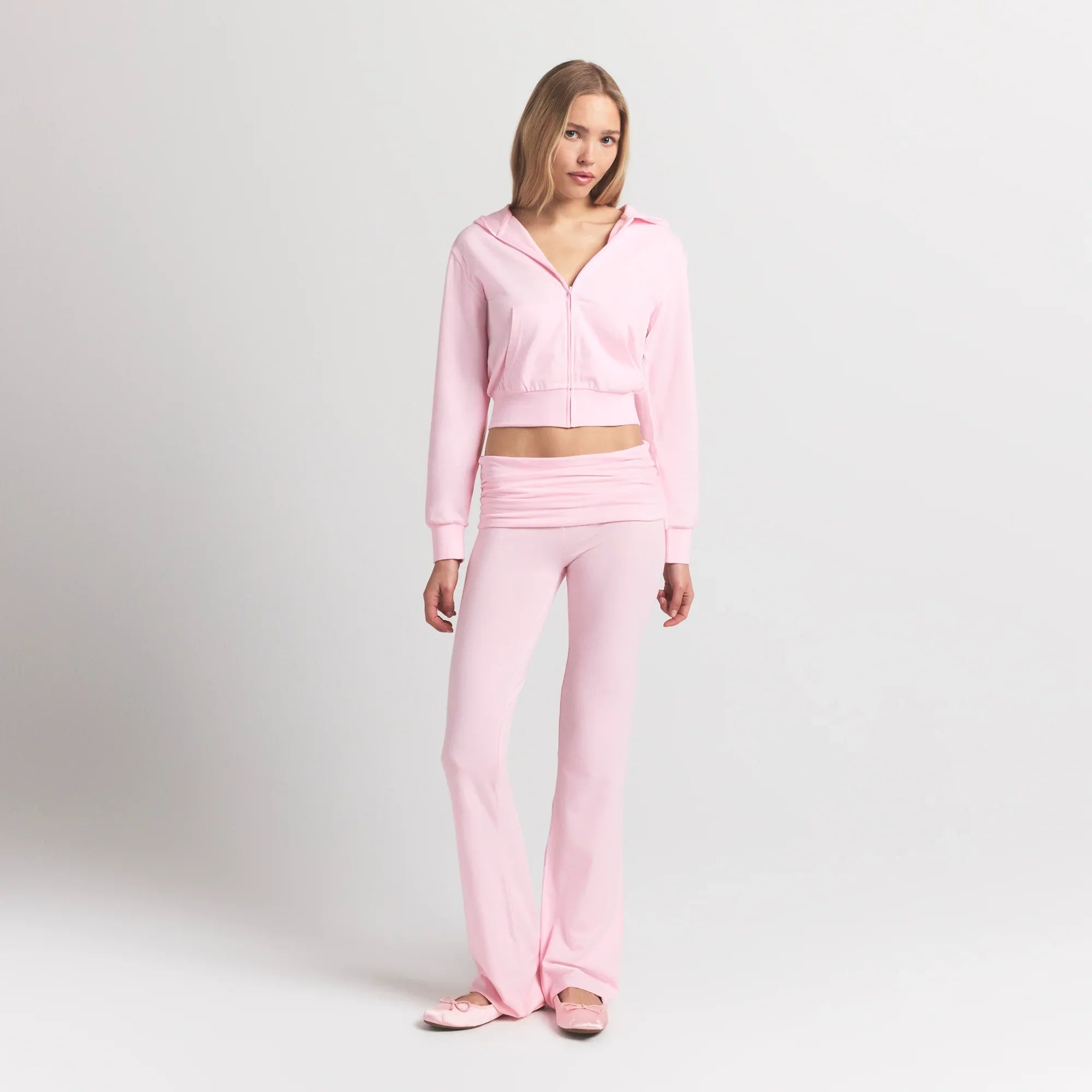 SKIMS COTTON JERSEY ZIP UP HOODIE | CHERRY BLOSSOM - Sneaker Türkiye