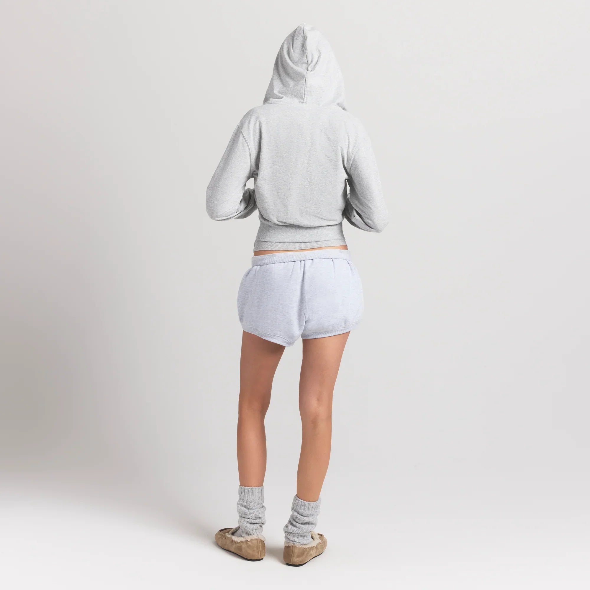 SKIMS COTTON JERSEY ZIP UP HOODIE | LIGHT HEATHER GREY - Sneaker Türkiye