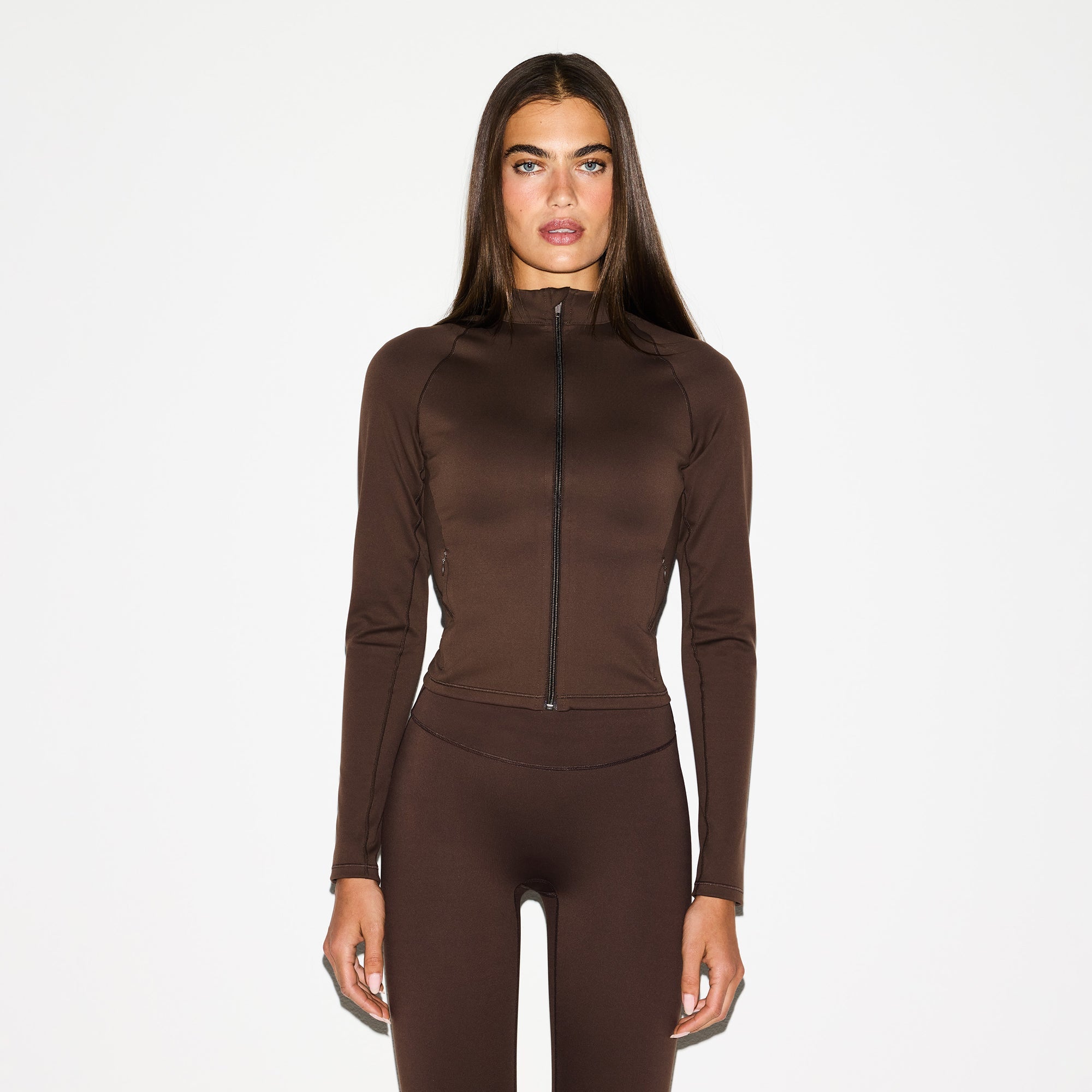 NikeSKIMS MATTE MOCK NECK FULL ZIP JACKET | DARK SEPIA - Sneaker Türkiye