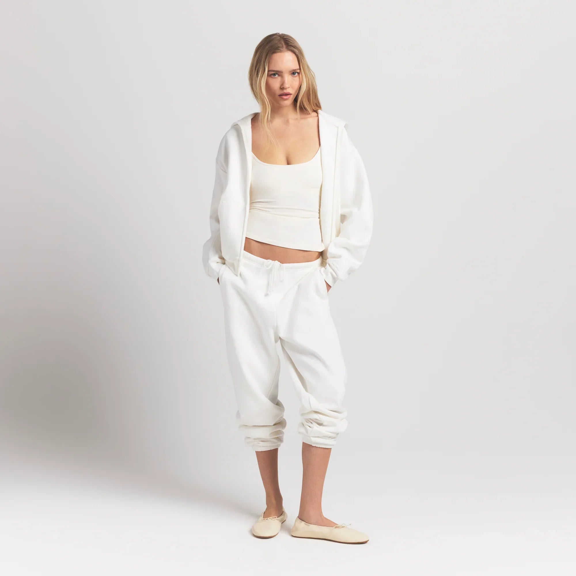 SKIMS COTTON FLEECE CLASSIC ZIP UP HOODIE | MARBLE - Sneaker Türkiye