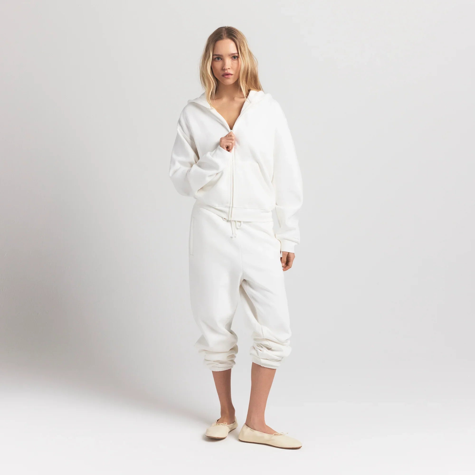 SKIMS COTTON FLEECE CLASSIC ZIP UP HOODIE | MARBLE - Sneaker Türkiye