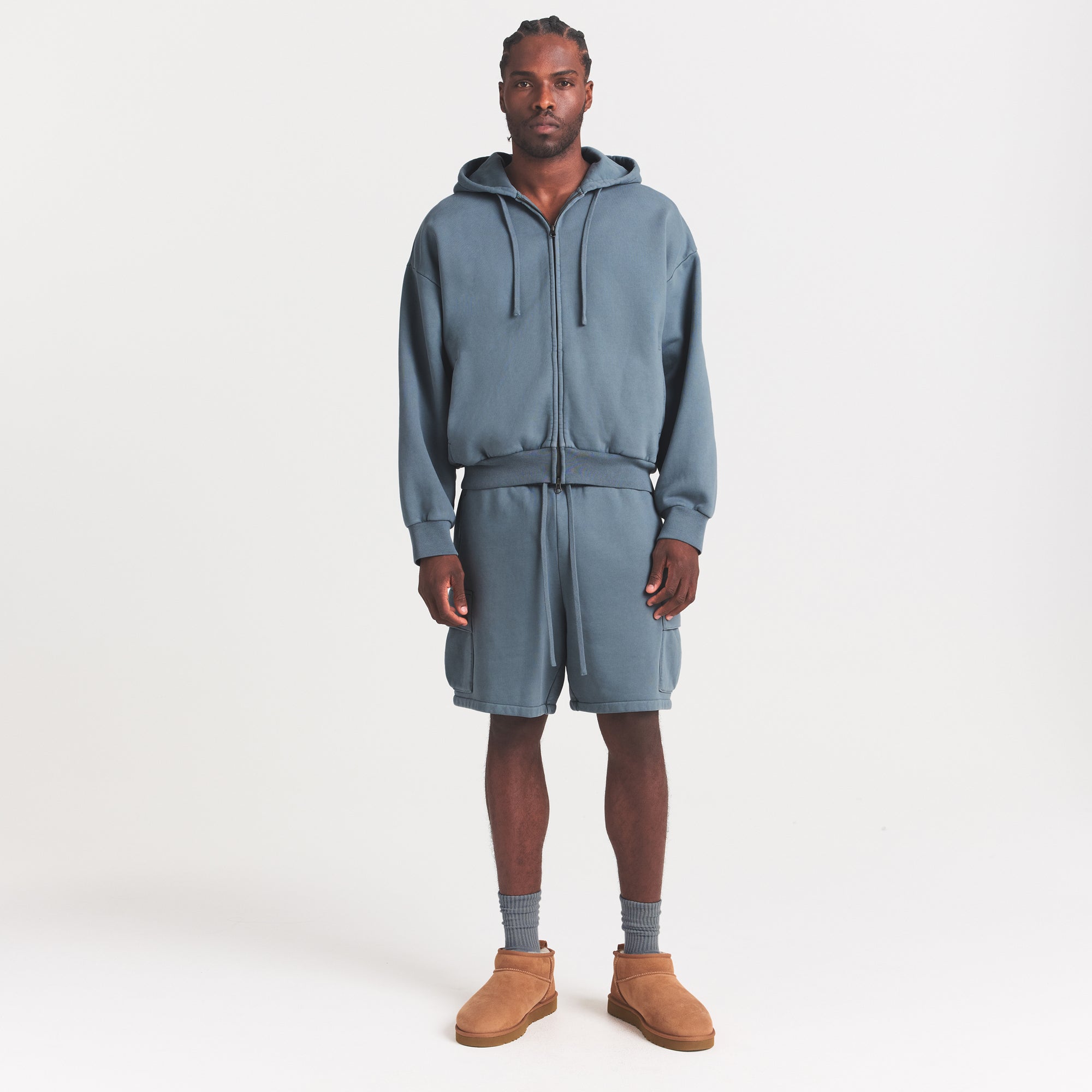 SKIMS HEAVYWEIGHT FLEECE MENS ZIP UP HOODIE | KYANITE - Sneaker Türkiye