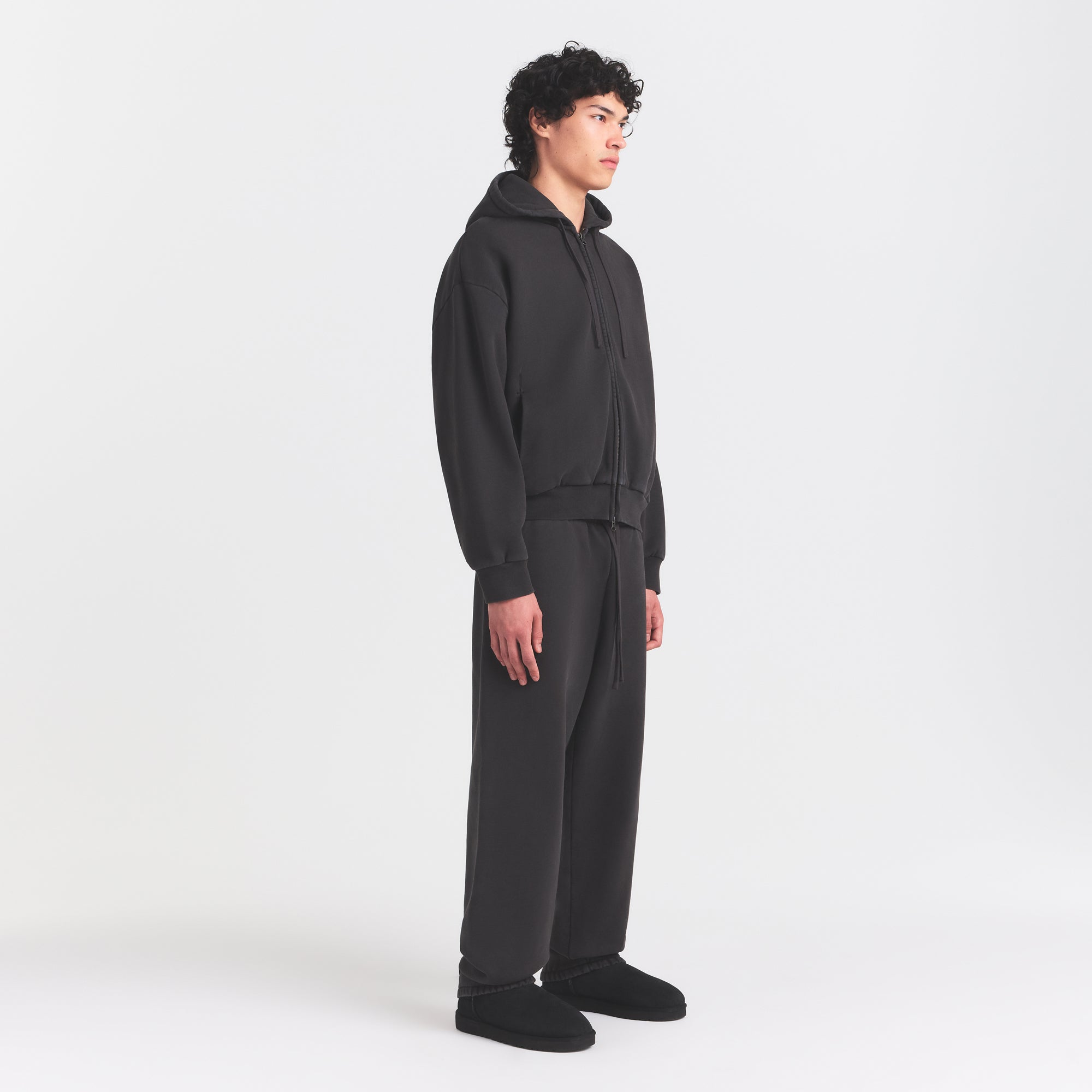 SKIMS HEAVYWEIGHT FLEECE MENS ZIP UP HOODIE | WASHED ONYX - Sneaker Türkiye