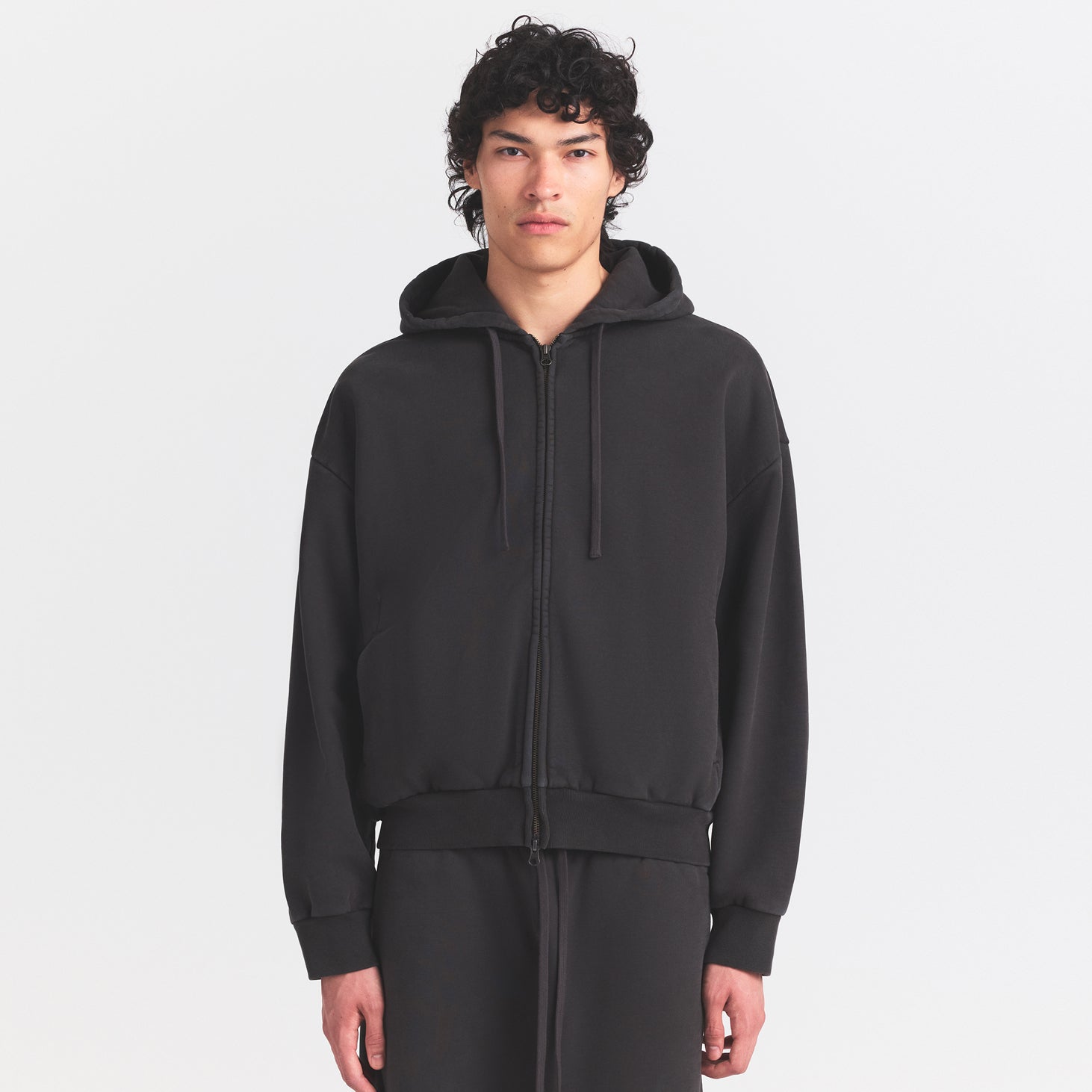 SKIMS HEAVYWEIGHT FLEECE MENS ZIP UP HOODIE | WASHED ONYX - Sneaker Türkiye