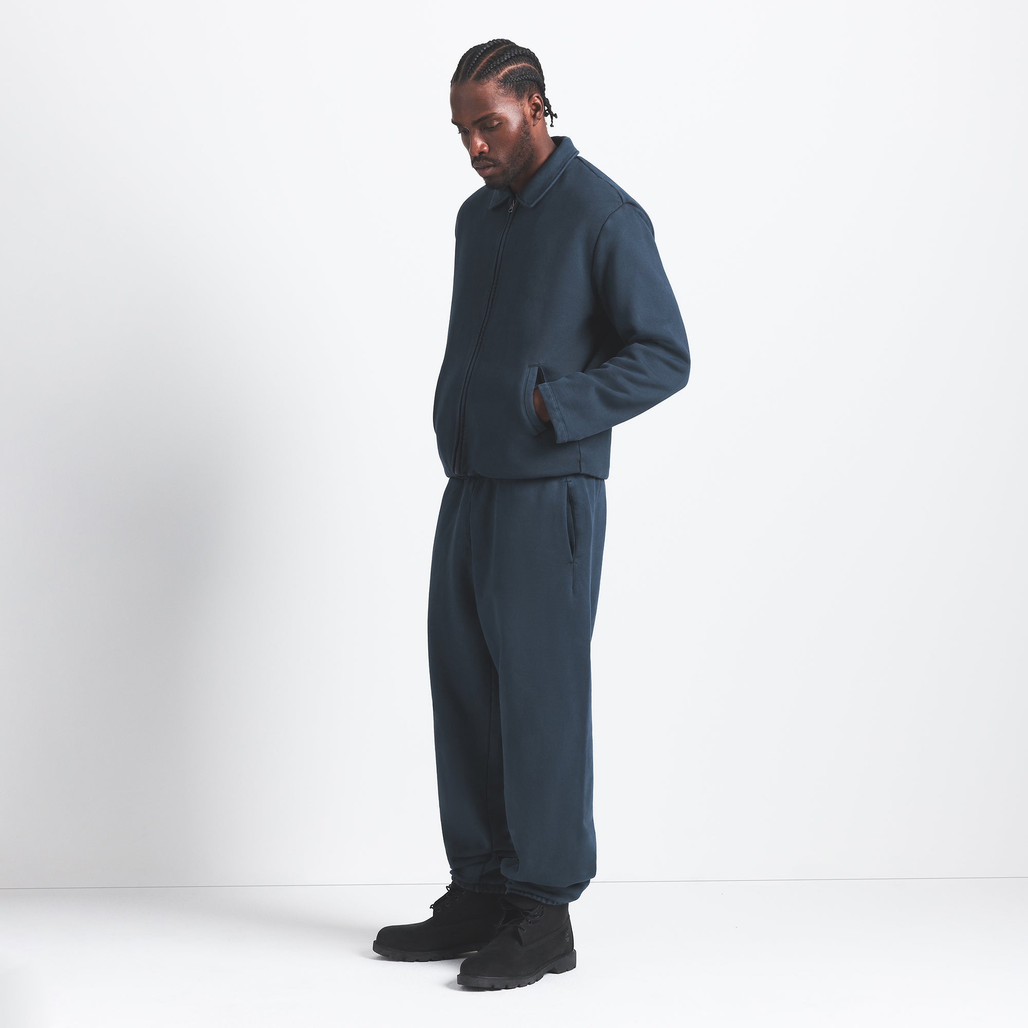 SKIMS HEAVYWEIGHT FLEECE MENS SHERPA-LINED ZIP UP JACKET | NAVY - Sneaker Türkiye