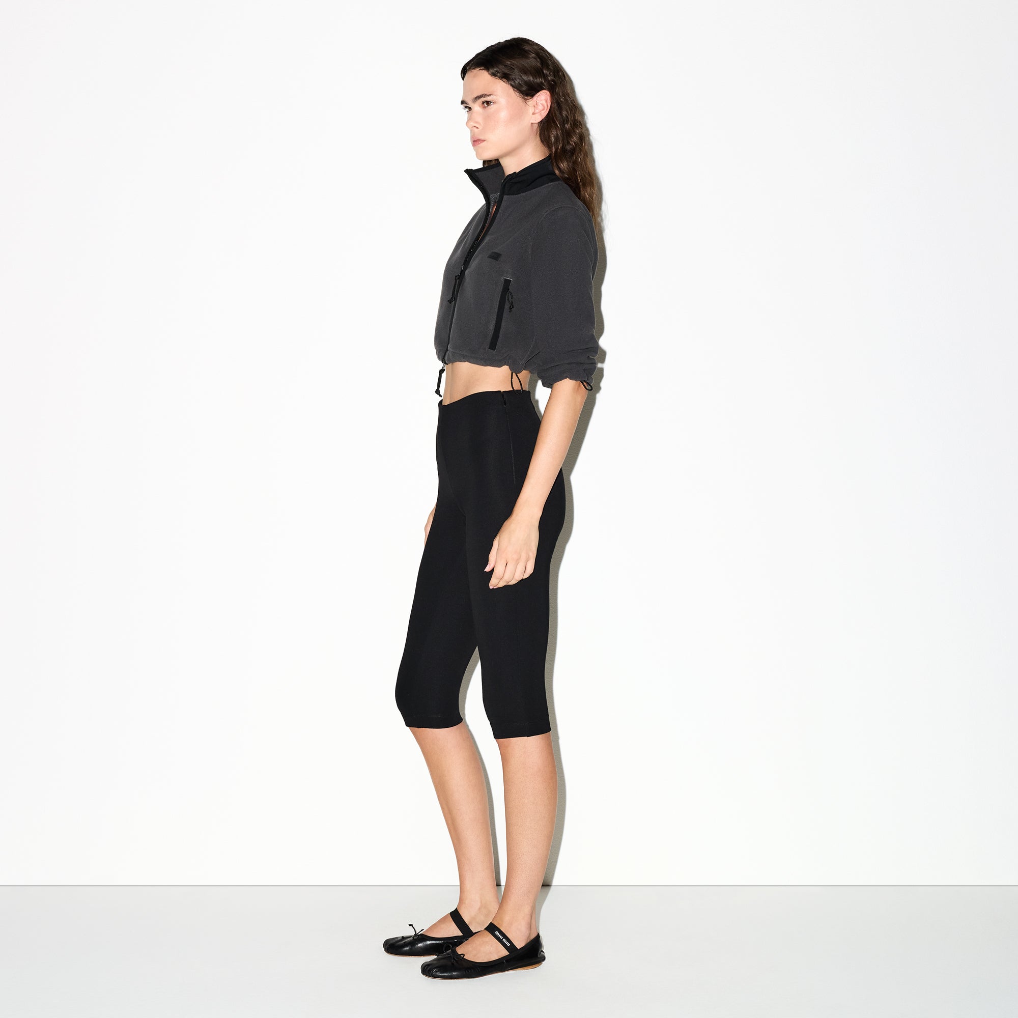 SKIMS OUTDOOR FLEECE CROPPED 3/4 SLEEVE JACKET | ASH - Sneaker Türkiye