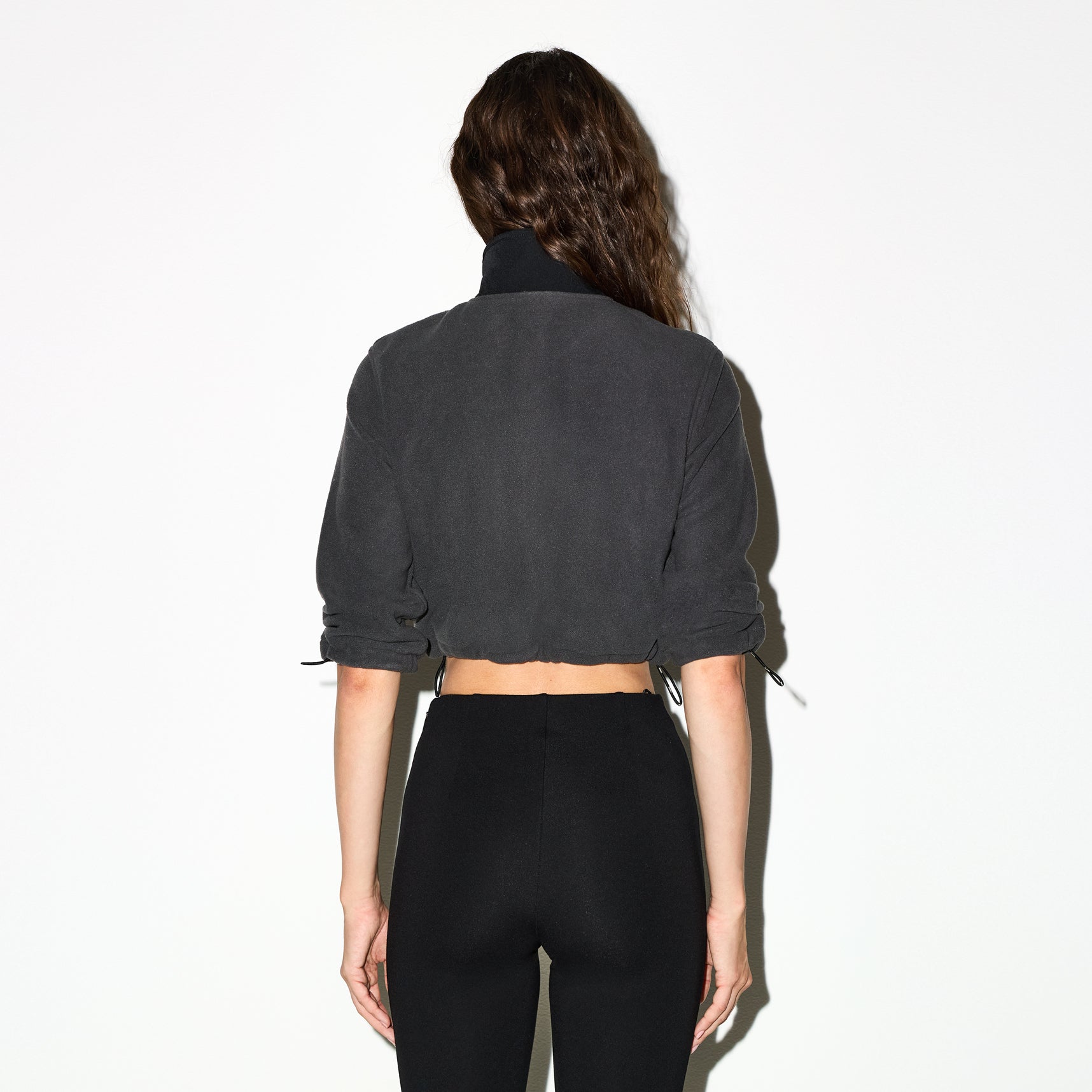 SKIMS OUTDOOR FLEECE CROPPED 3/4 SLEEVE JACKET | ASH - Sneaker Türkiye