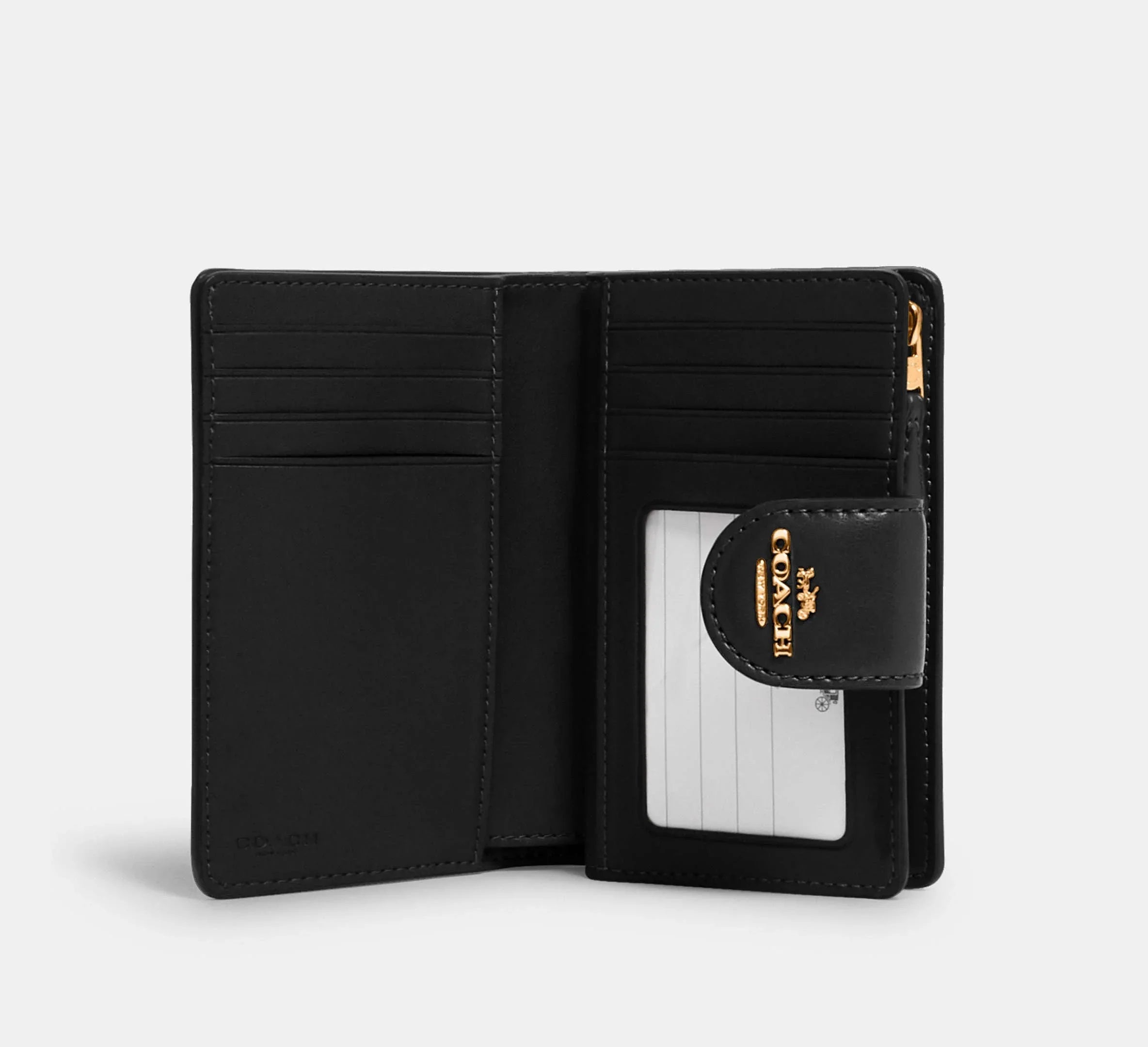 Coach Medium Corner Zip Wallet In Signature – Gold/Walnut/Black - Sneaker Türkiye