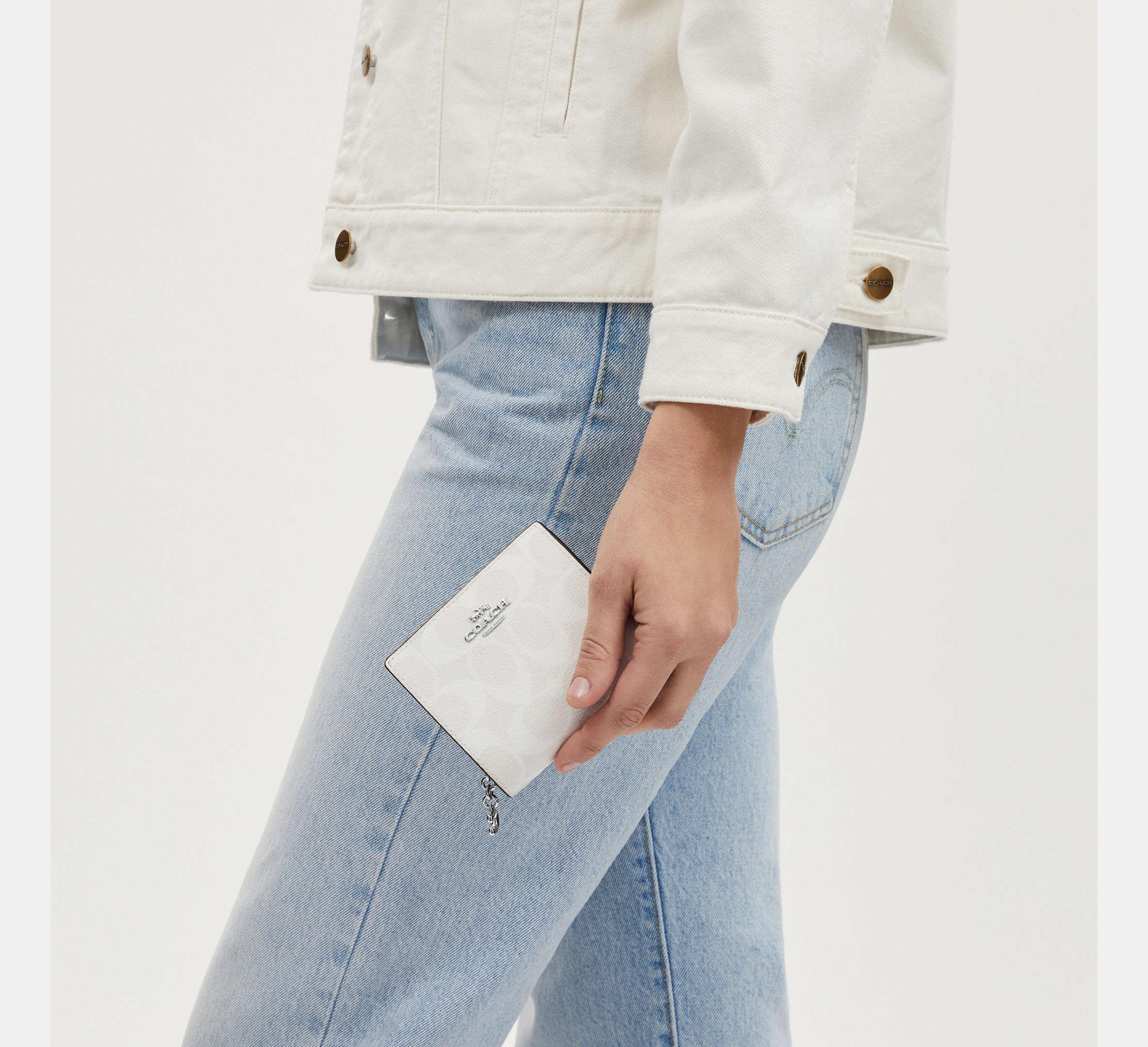 Coach Snap In Signature Wallet White/Chalk Deri - Sneaker Türkiye
