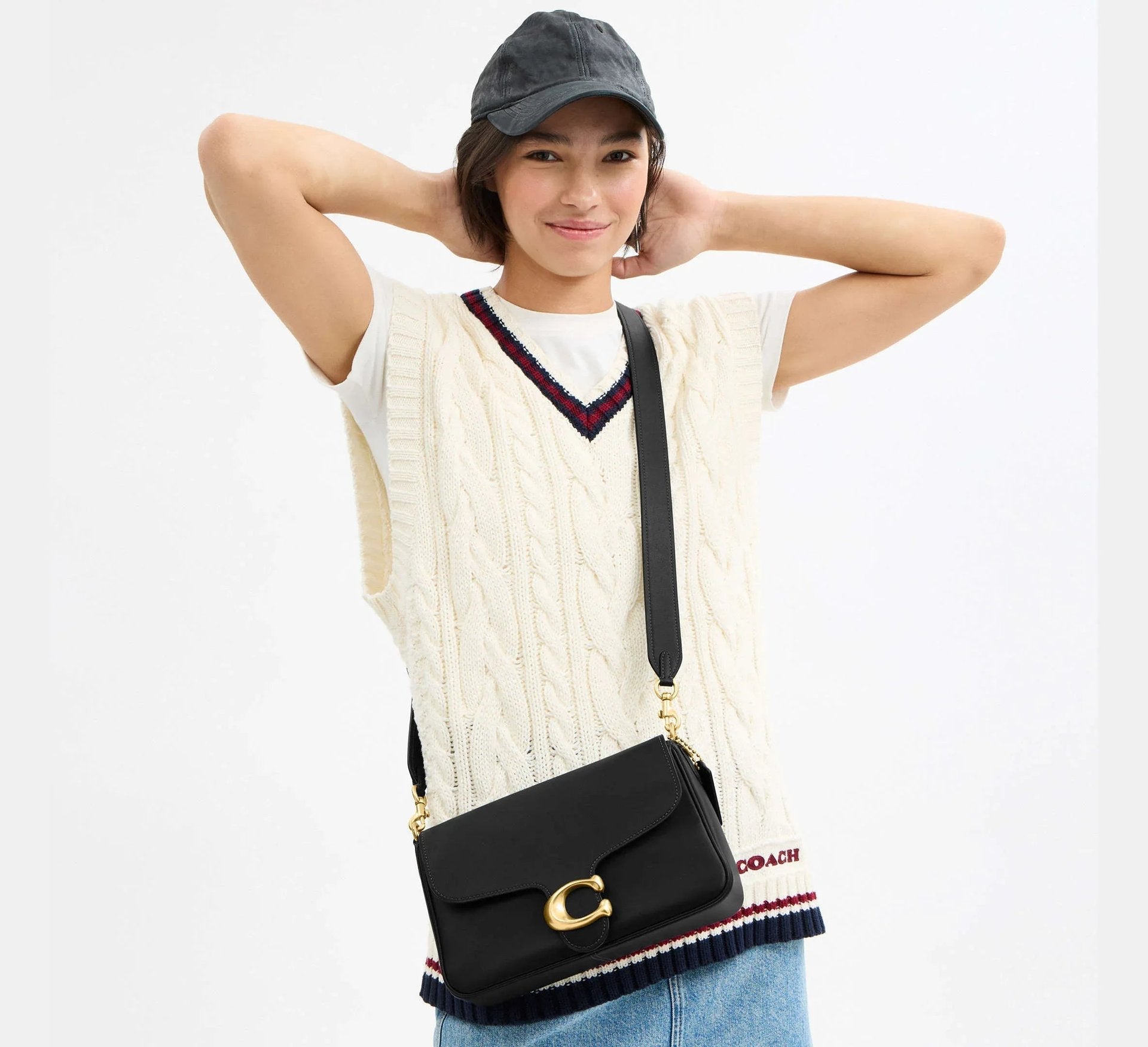 Coach Soft Tabby Shoulder Bag – Brass/Black - Sneaker Türkiye