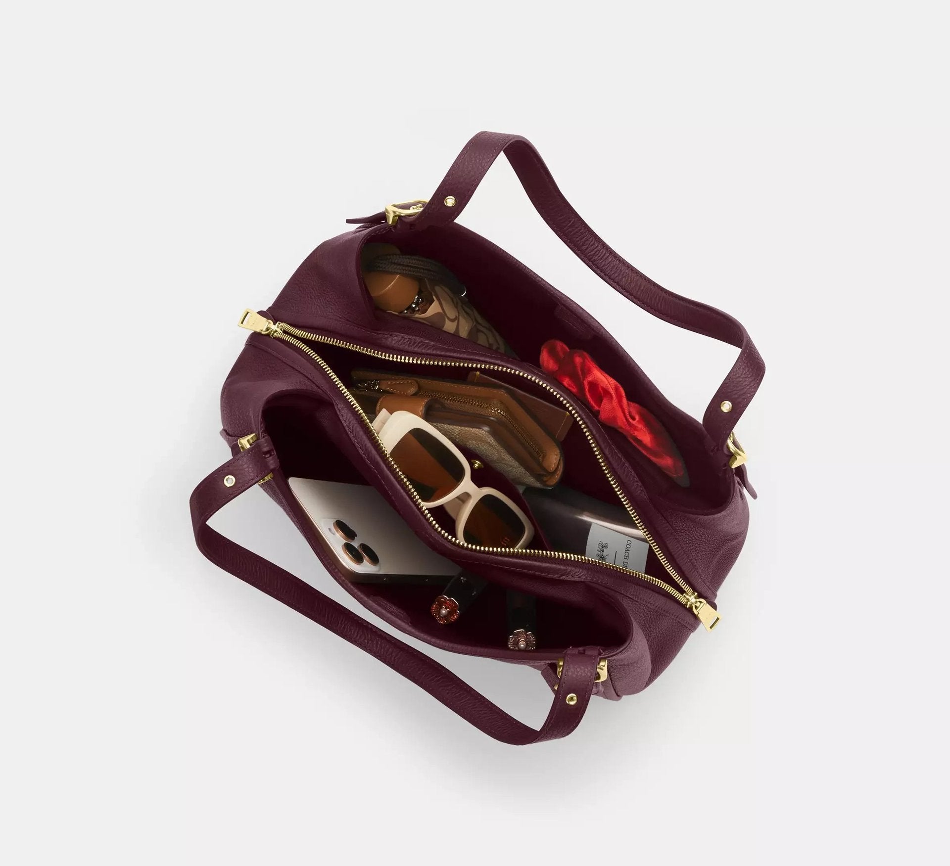 Coach Erin Shoulder Bag – Gold/Dark Wine - Sneaker Türkiye