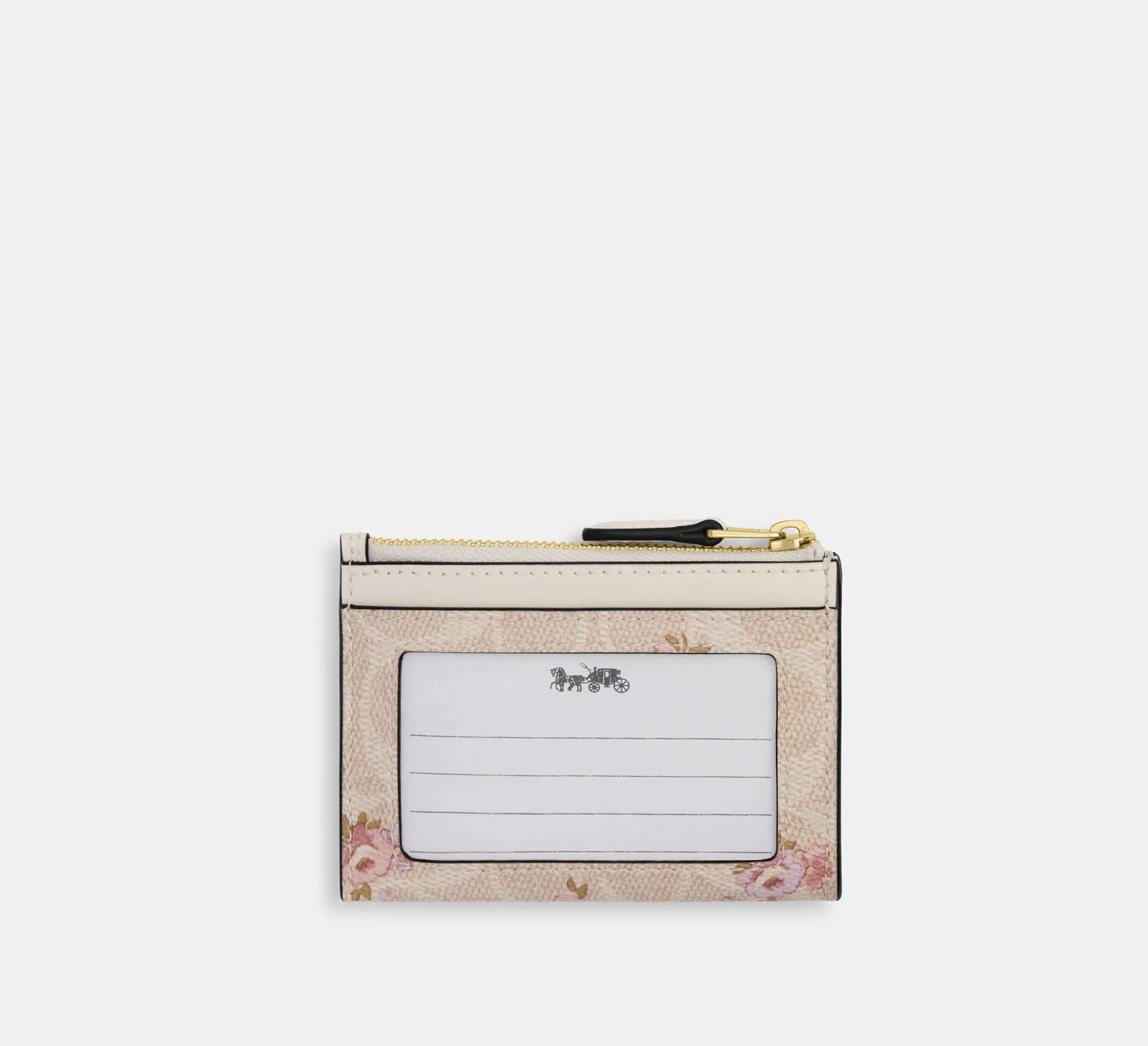 Coach Mini Skinny Id Case In Signature With Floral Print – Gold/Sand Multi - Sneaker Türkiye