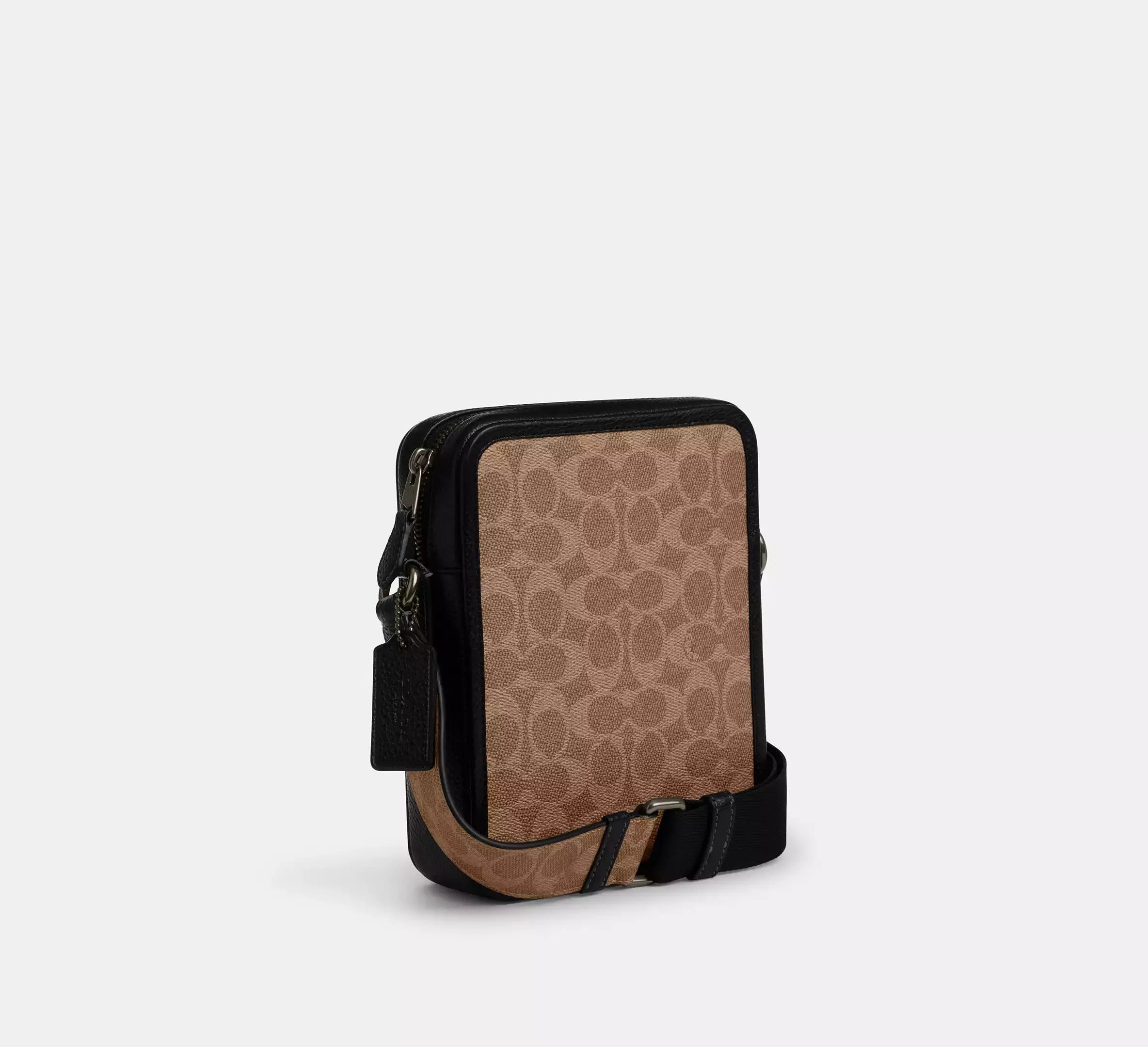 Coach Sullivan Crossbody Bag In Signature – Gunmetal/Tan/Black - Sneaker Türkiye