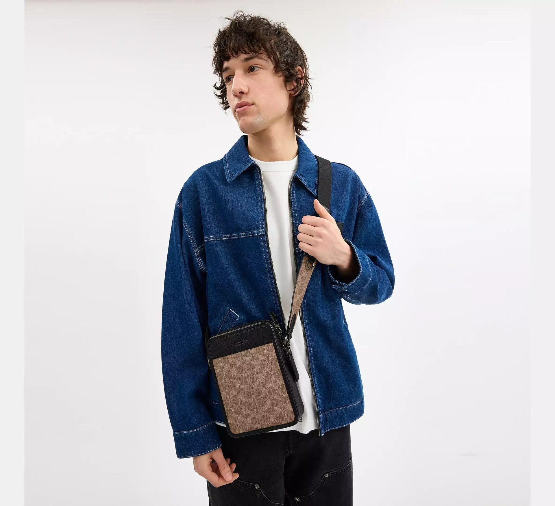 Coach Sullivan Crossbody Bag In Signature – Gunmetal/Tan/Black - Sneaker Türkiye