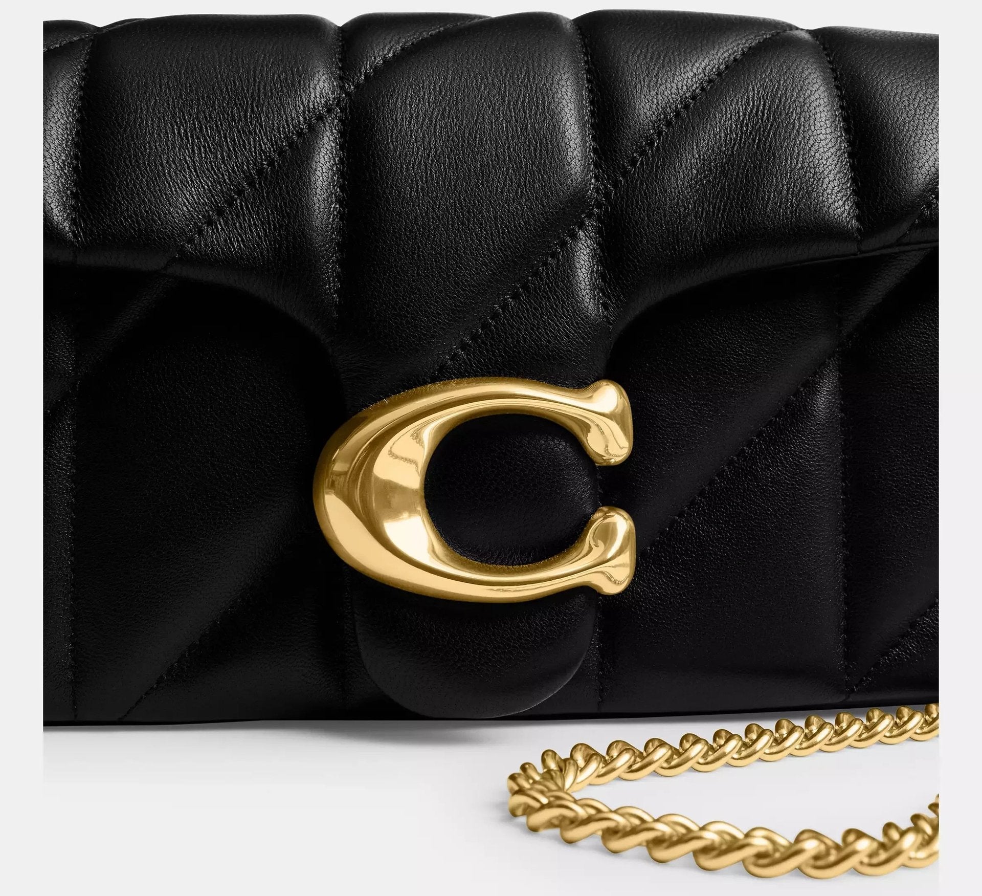 Coach Tabby Chain Crossbody Bag 19 With Quilting – Brass/Black - Sneaker Türkiye