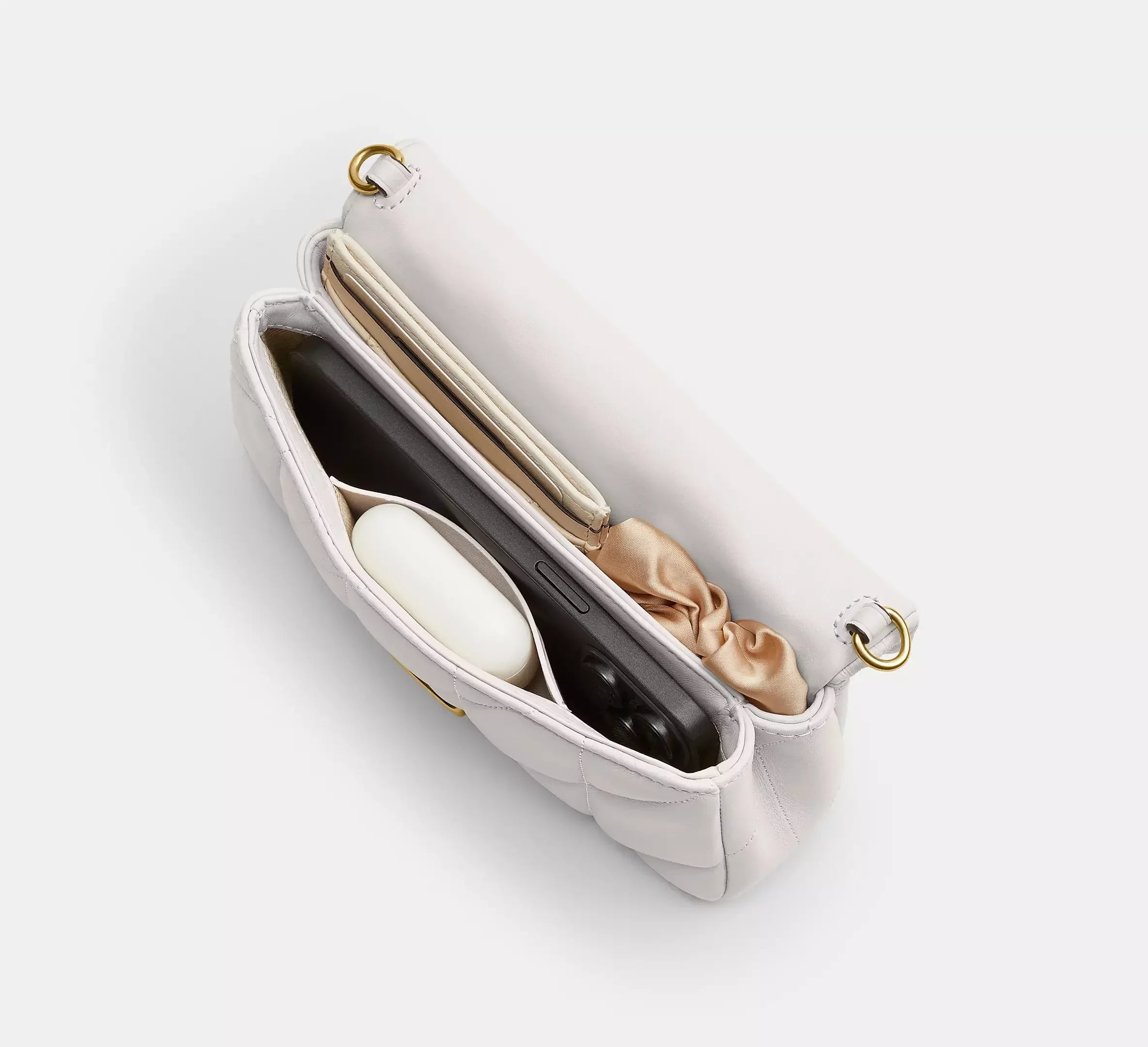 Coach Tabby Chain Crossbody Bag 19 With Quilting – Smooth Leather/Brass/Chalk - Sneaker Türkiye