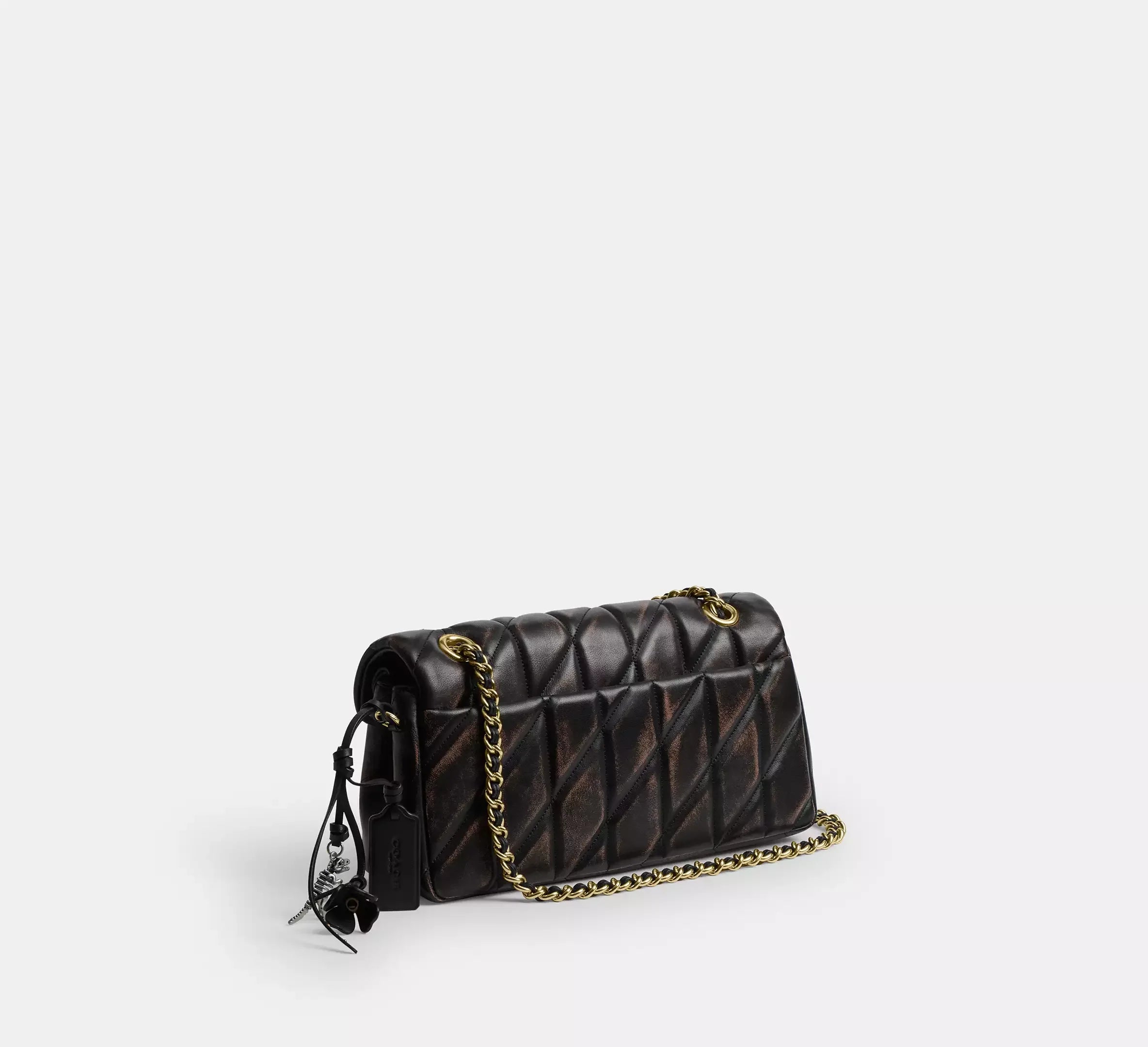 Coach Tabby Shoulder Bag 26 In Loved Leather With Quilting – Black Brown - Sneaker Türkiye