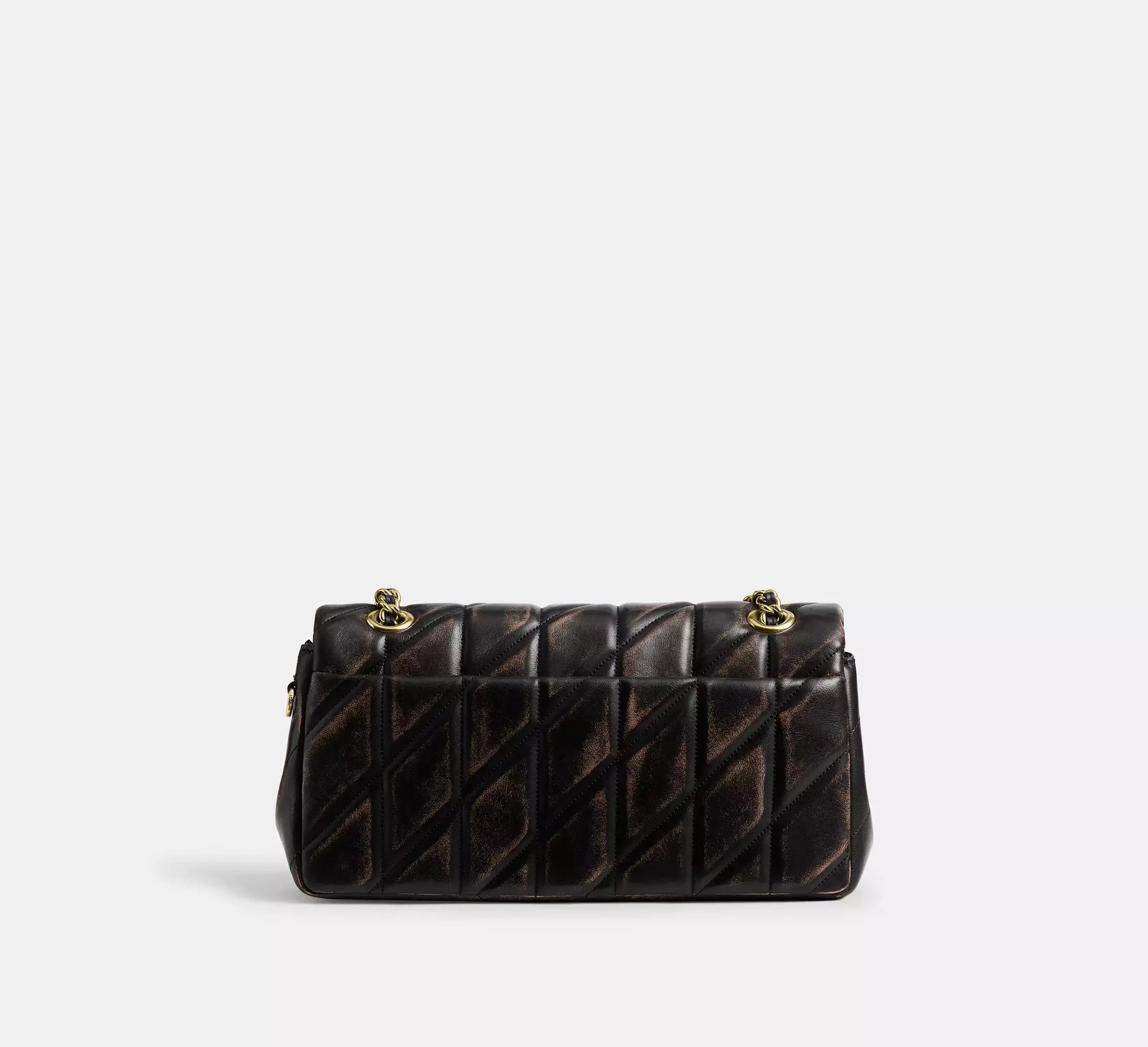 Coach Tabby Shoulder Bag 26 In Loved Leather With Quilting – Black Brown - Sneaker Türkiye