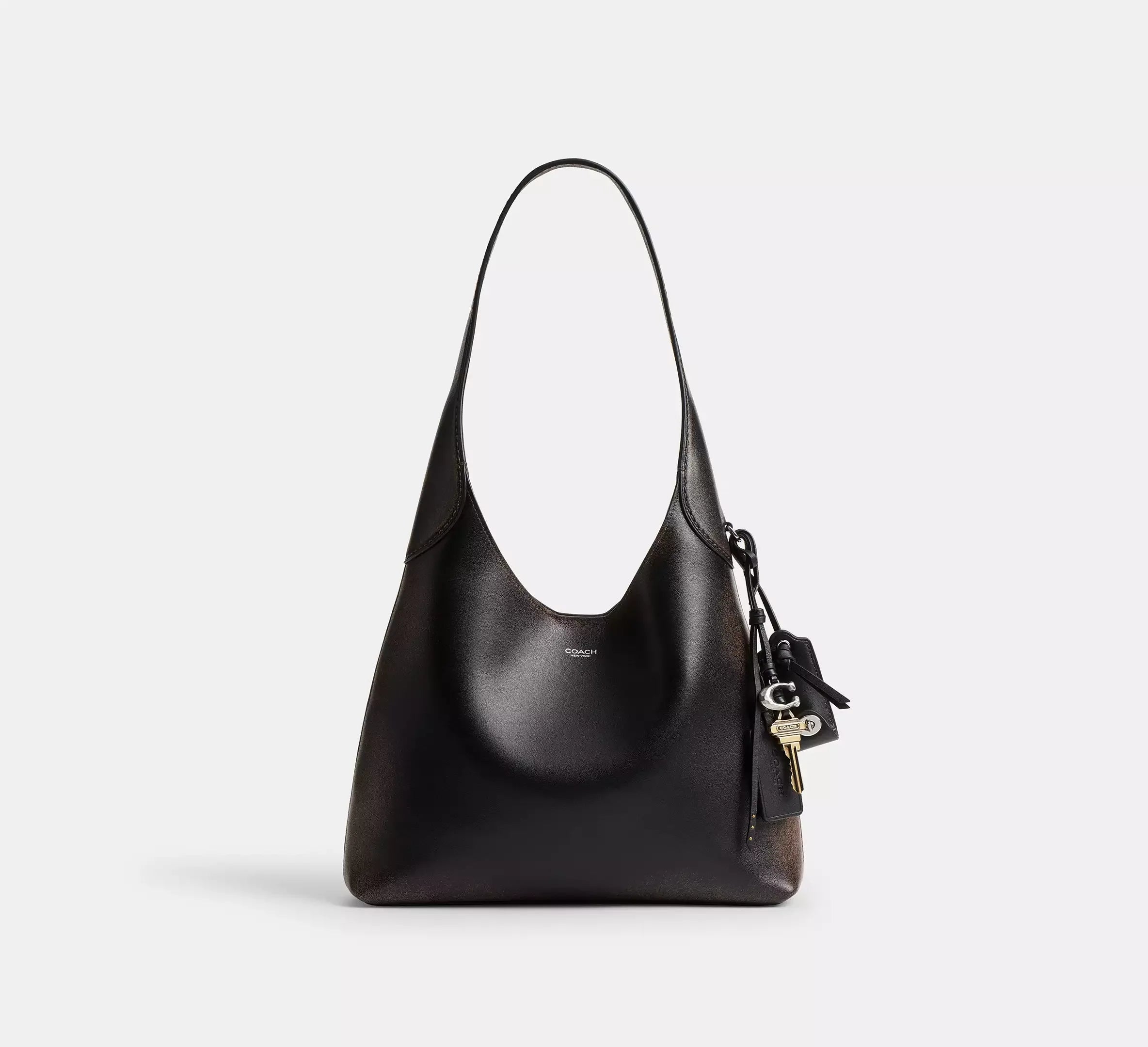 Coach Brooklyn Shoulder Bag 28 In Loved Leather – Silver/Black Brown - Sneaker Türkiye