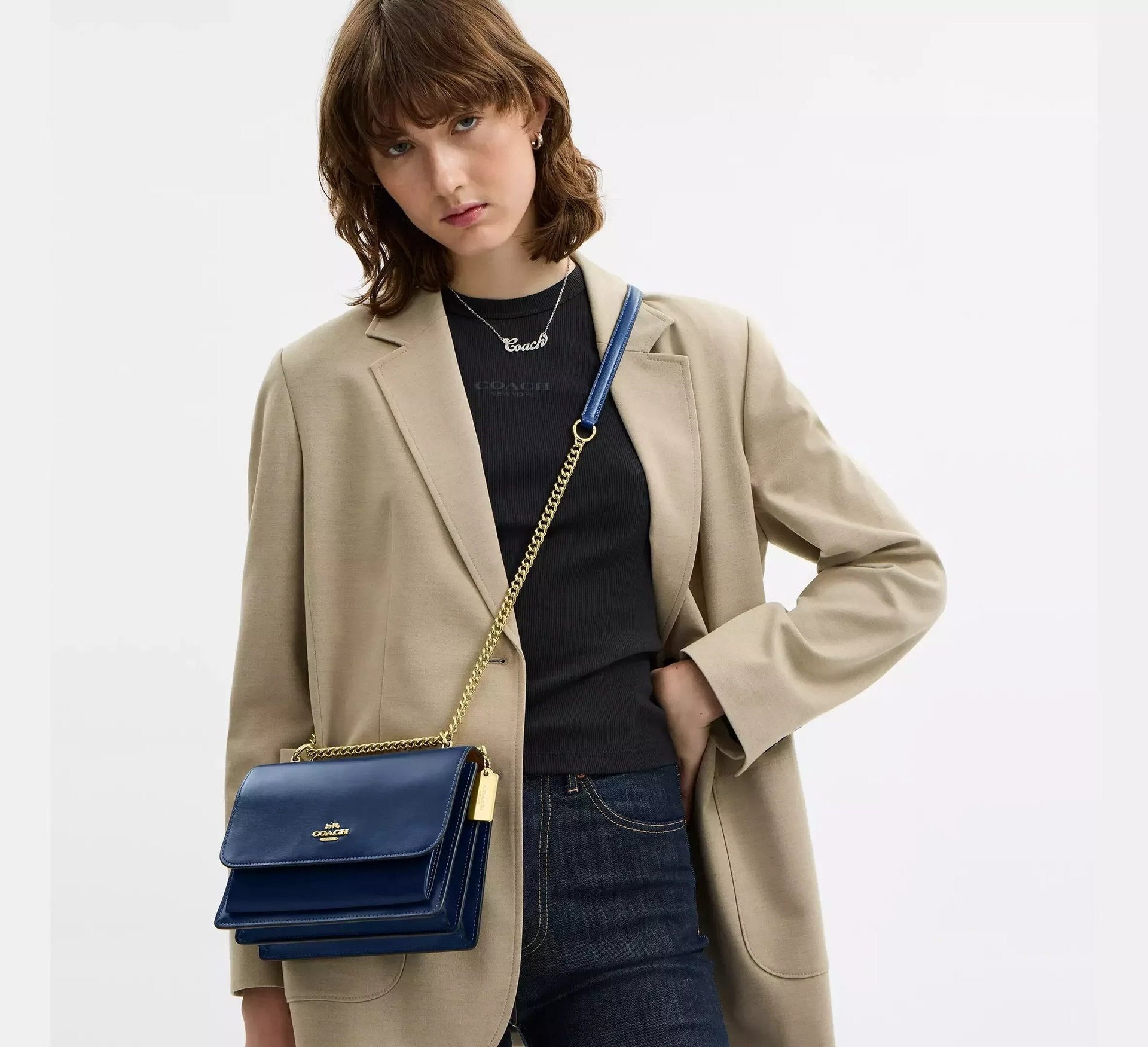 Coach Klare Crossbody Bag – Gold/Deep Blue - Sneaker Türkiye