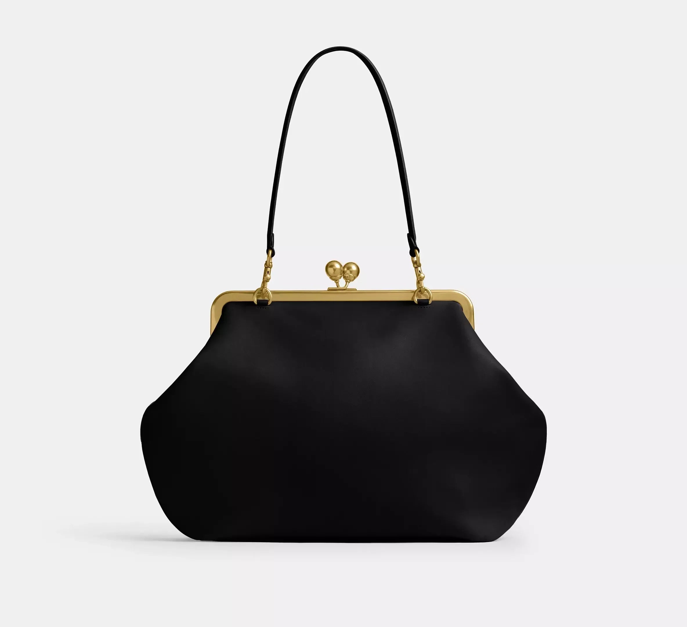 Coach Large Kisslock Frame Bag SEZON – Brass/Black - Sneaker Türkiye