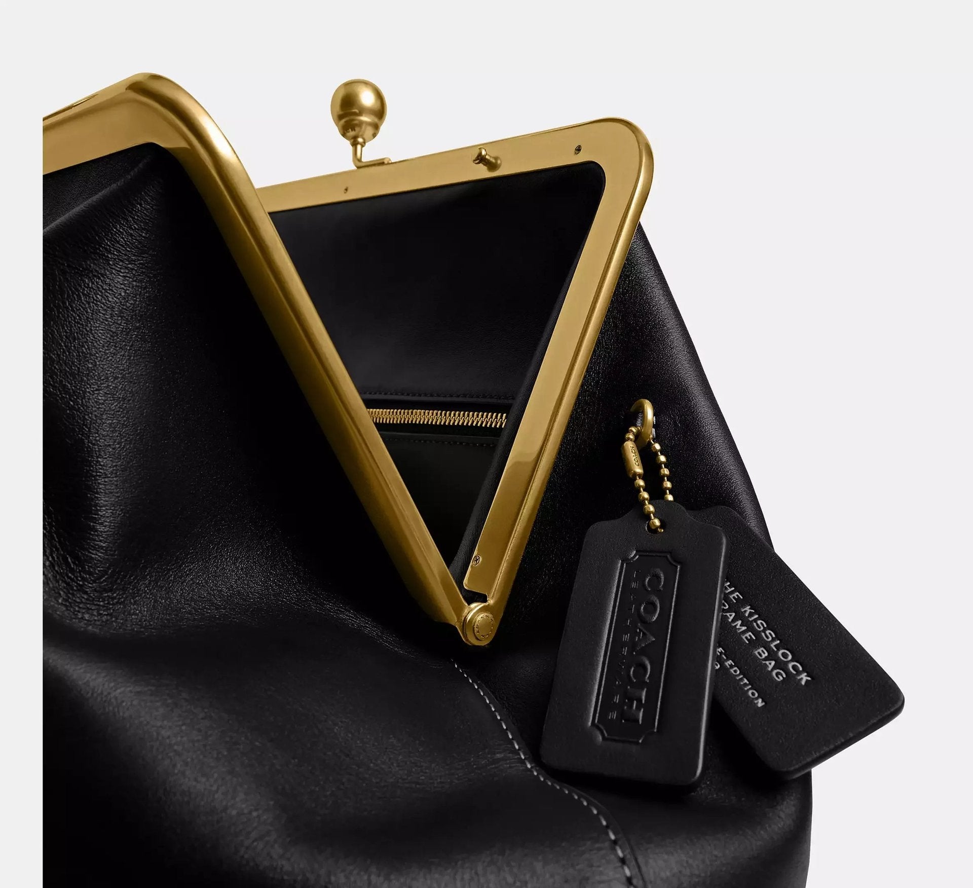 Coach Large Kisslock Frame Bag SEZON – Brass/Black - Sneaker Türkiye