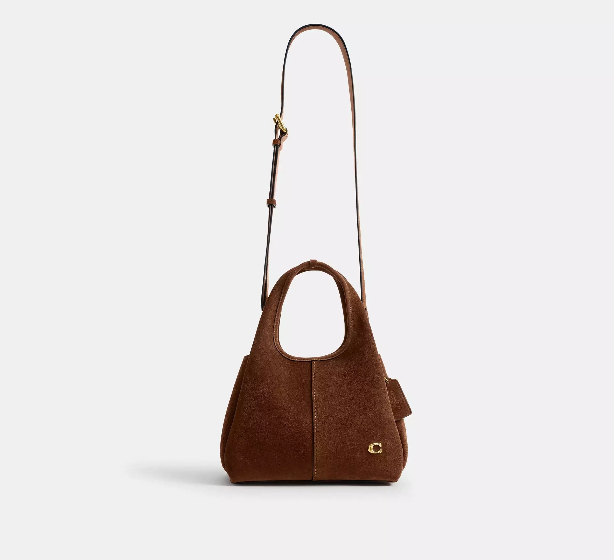 Coach Lana Shoulder Bag 23 Suede/Brass/Warm Brown - Sneaker Türkiye